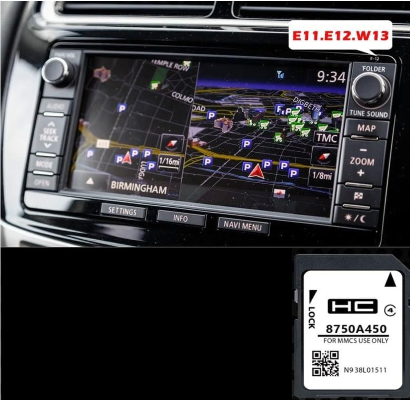 Mitsubishi MMCS E11/E12/W13 Lietuvos ir Europos navigacijos žemėlapių atnaujinimas - 2025/26 SD kortelė (8750A450)