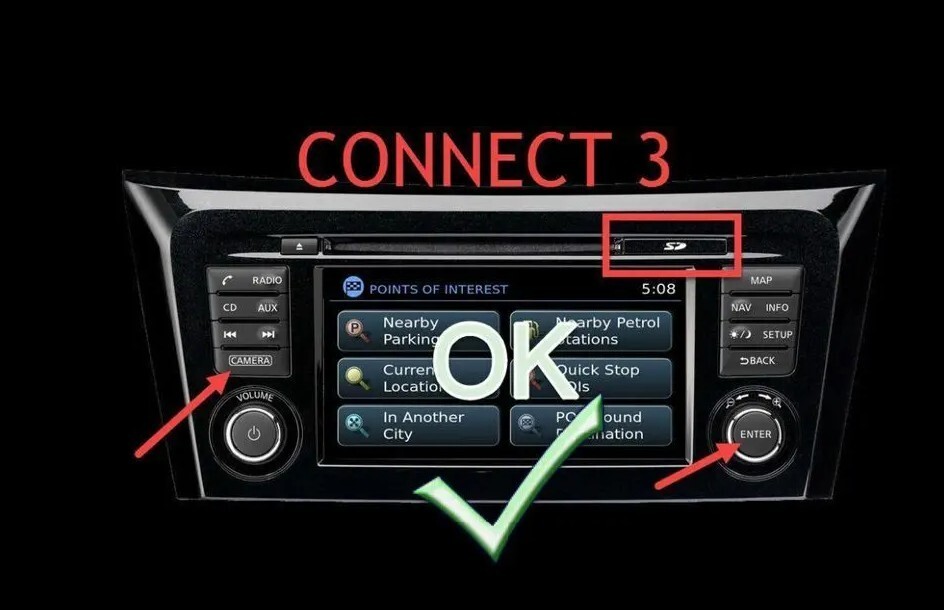 Nissan Connect 3 LCN3 KAI Lietuvos ir Europos navigacijos žemėlapių  – 2022/23 V7 SD kortelė (Last) update