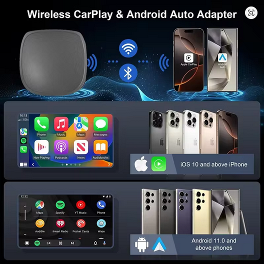 Belaidis CarPlay / Android Auto + Android TV AI Box (5-in-1) su Android 14, 4GB/64GB, 8-core CPU