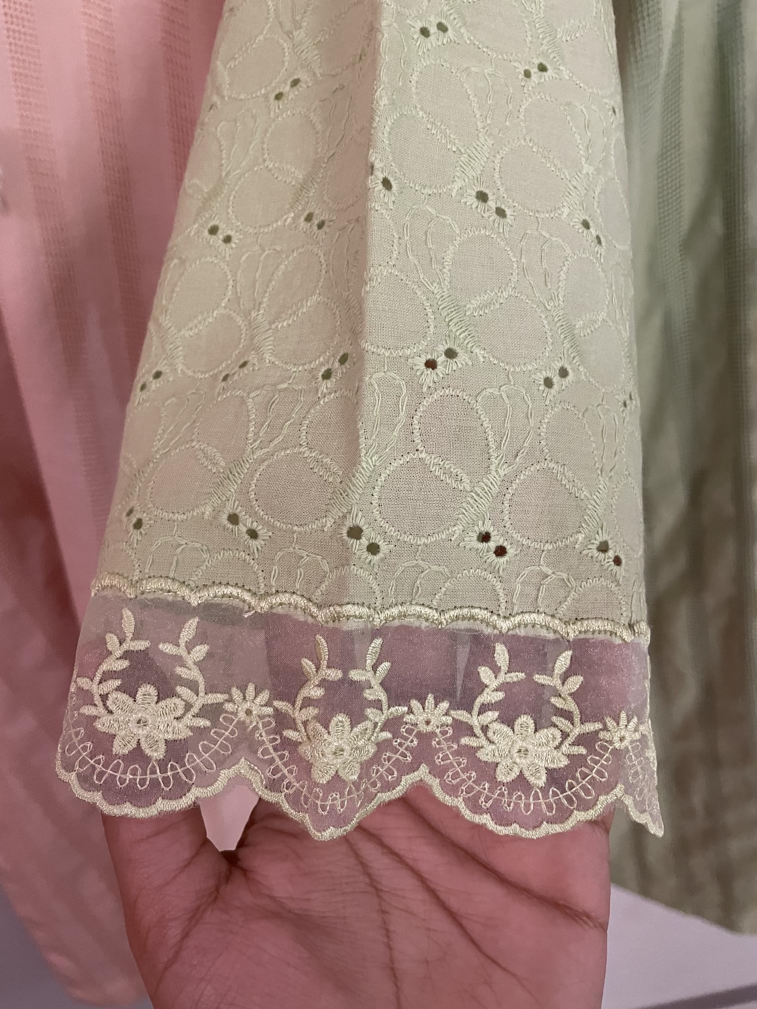 M110- Light Green/Pink Long Kurta