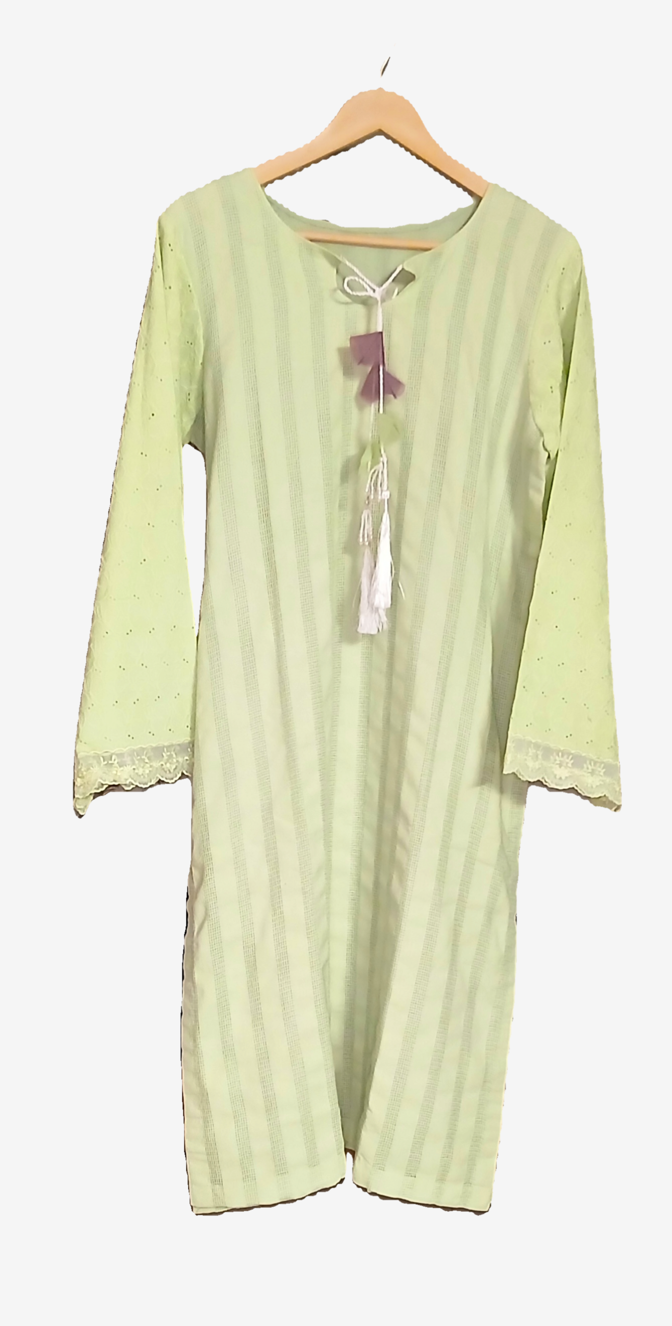 M110- Light Green/Pink Long Kurta