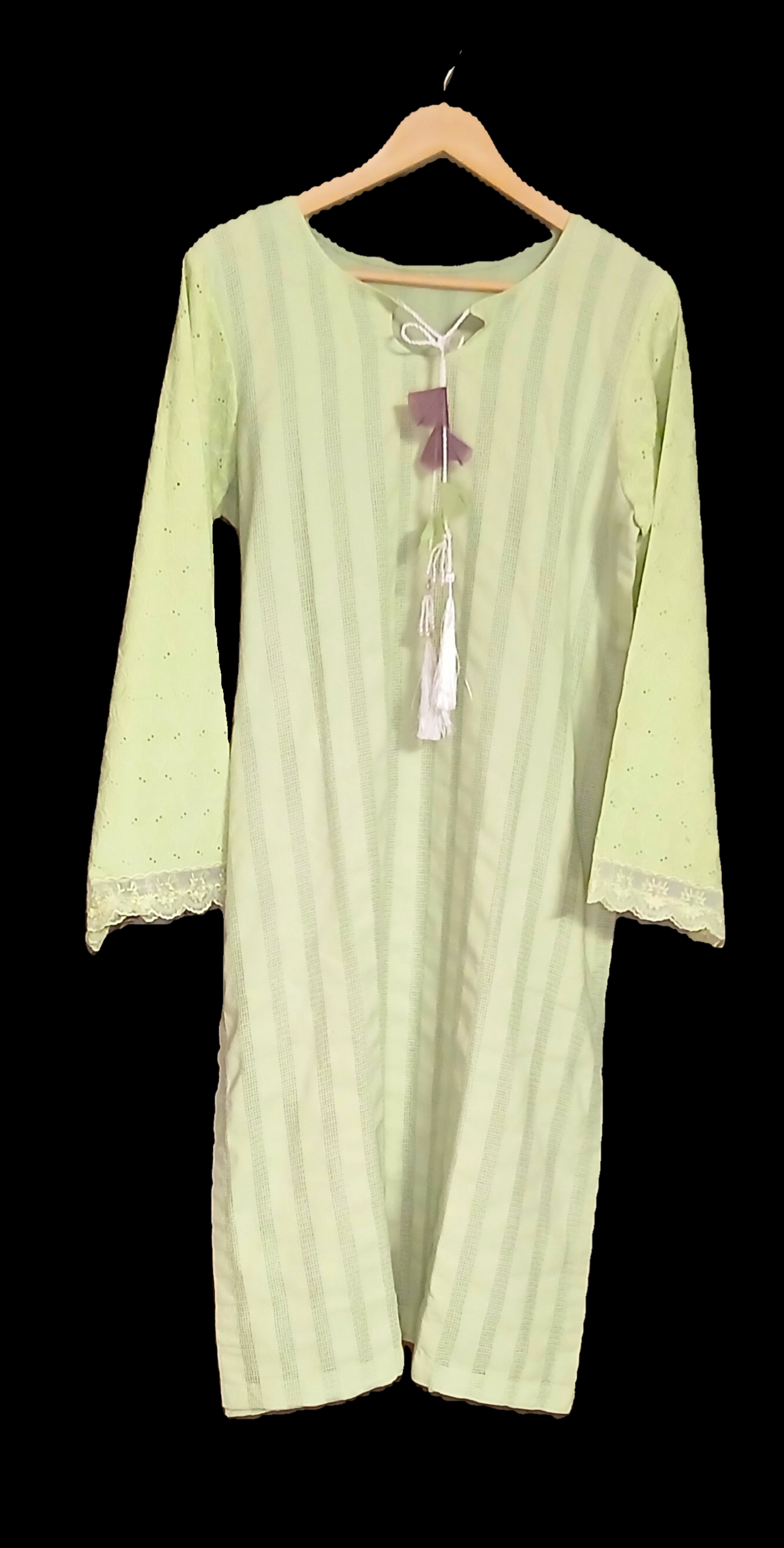 M110- Light Green/Pink Long Kurta