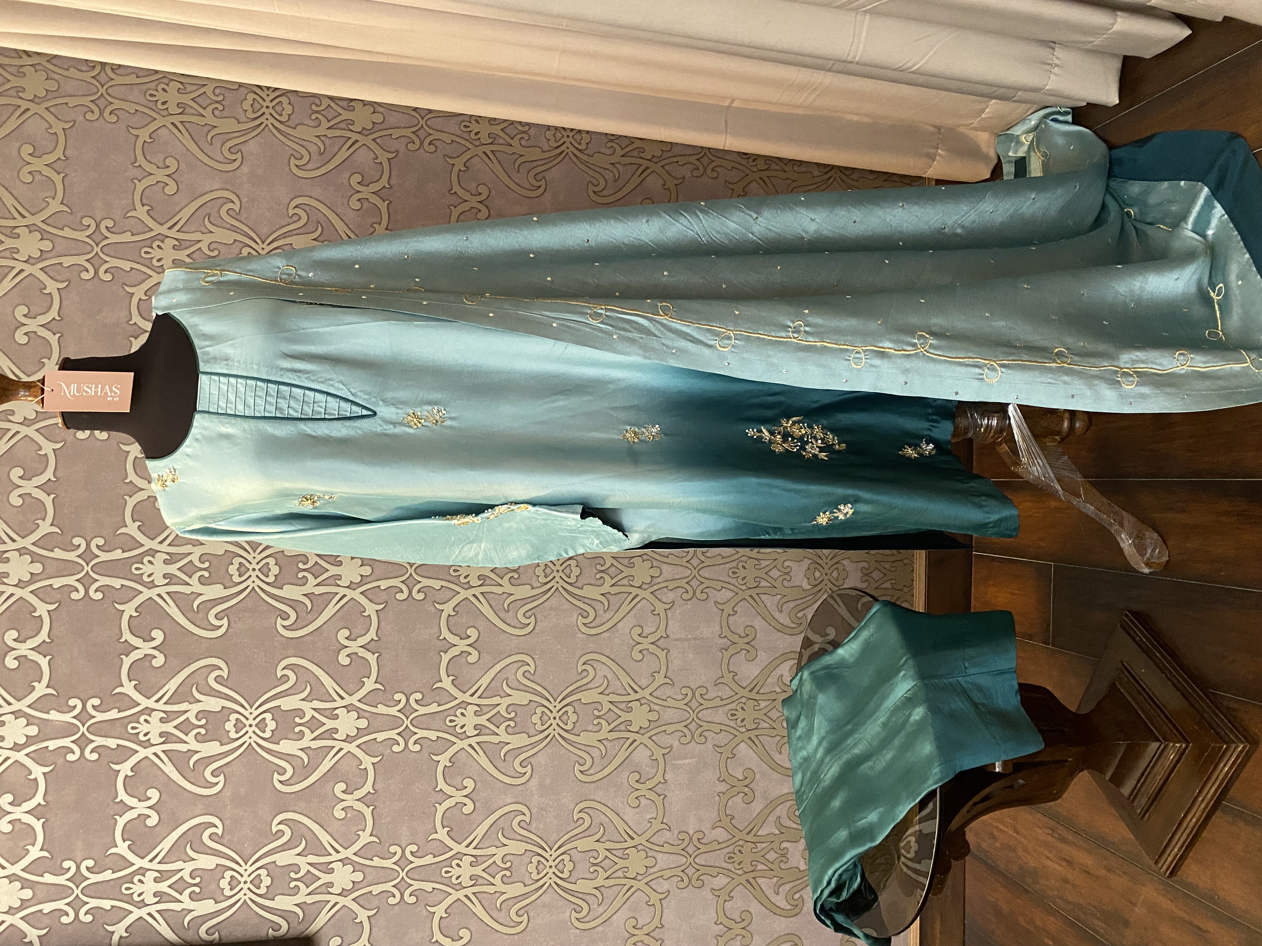 M130-Ombre Sea Green Formal 3 Pcs