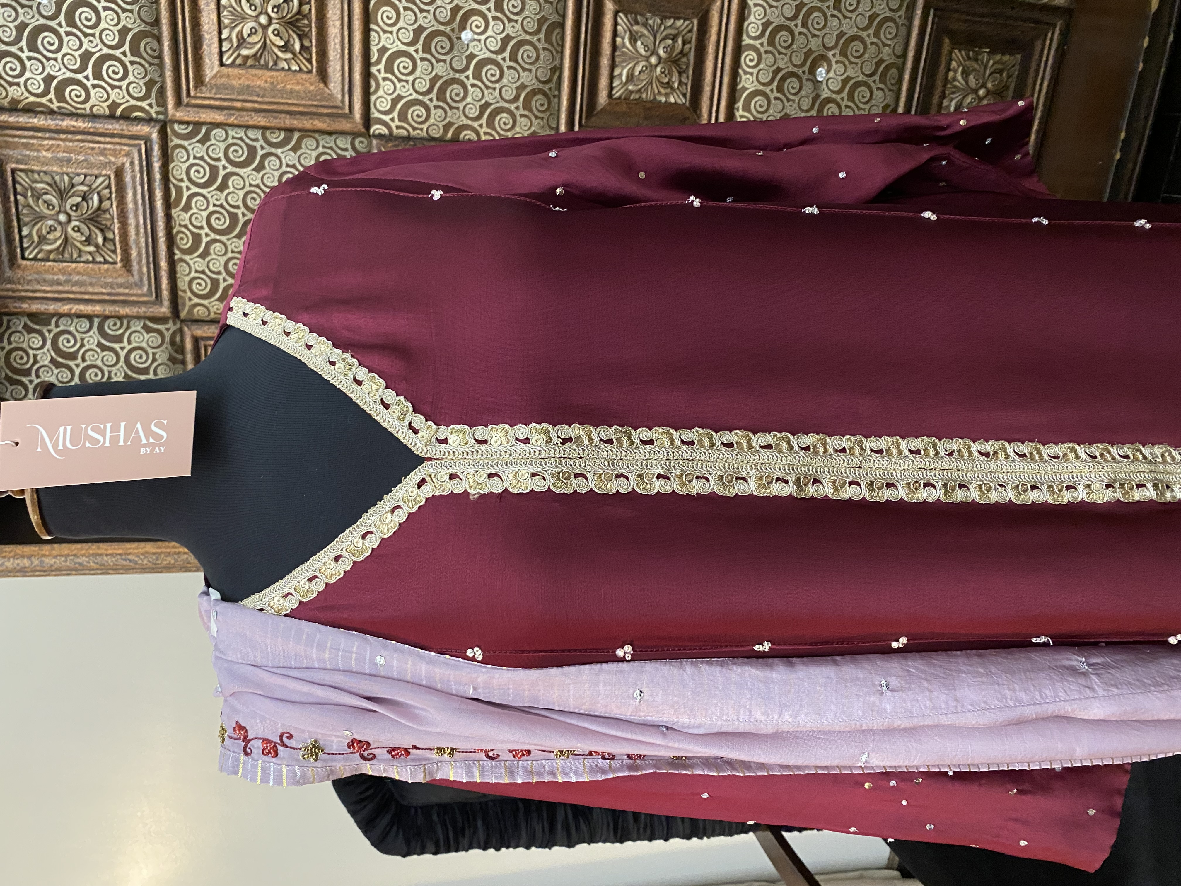 M127- Front Open Formal 3 Pcs Dress