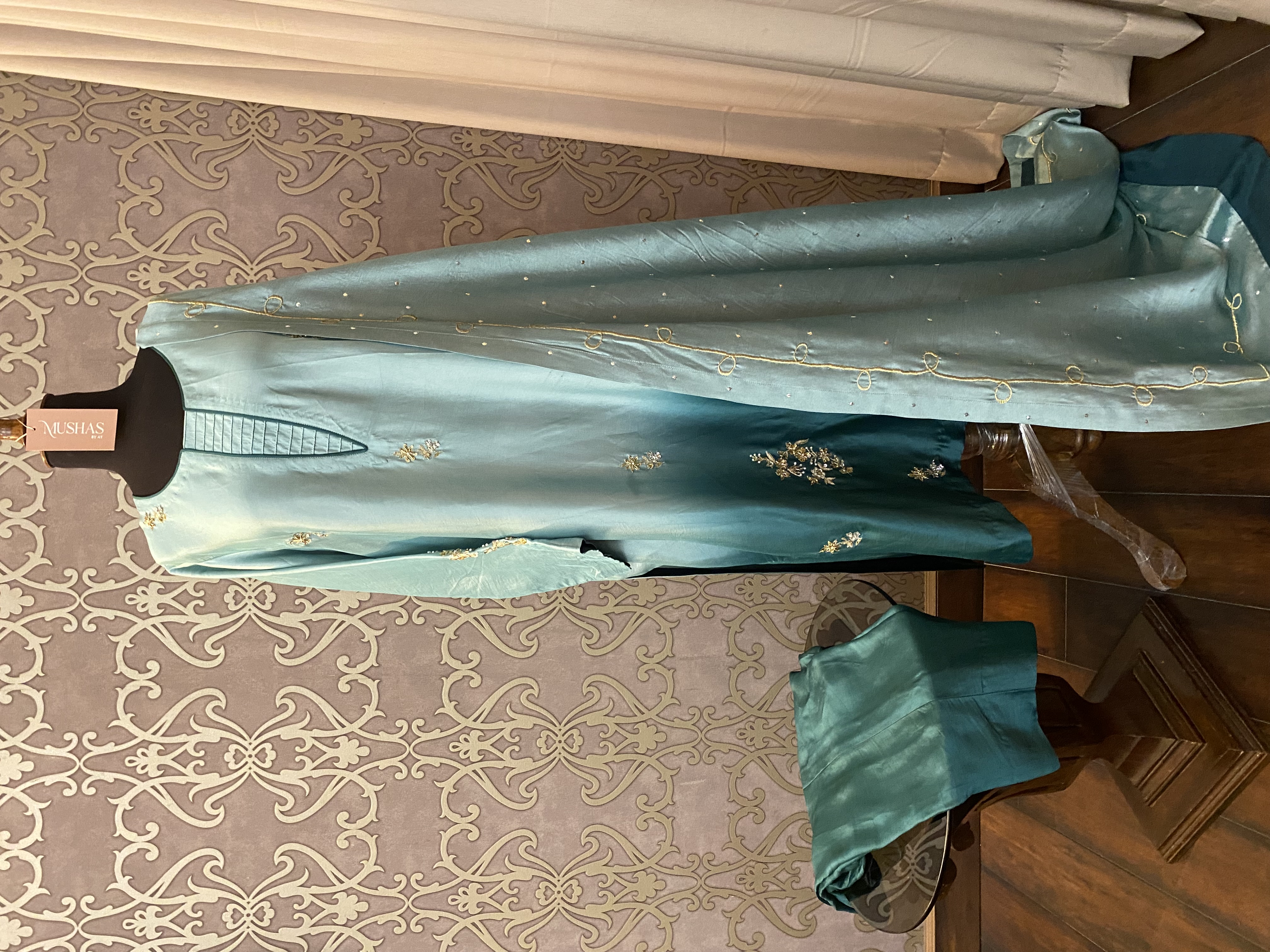 M130-Ombre Sea Green Formal 3 Pcs