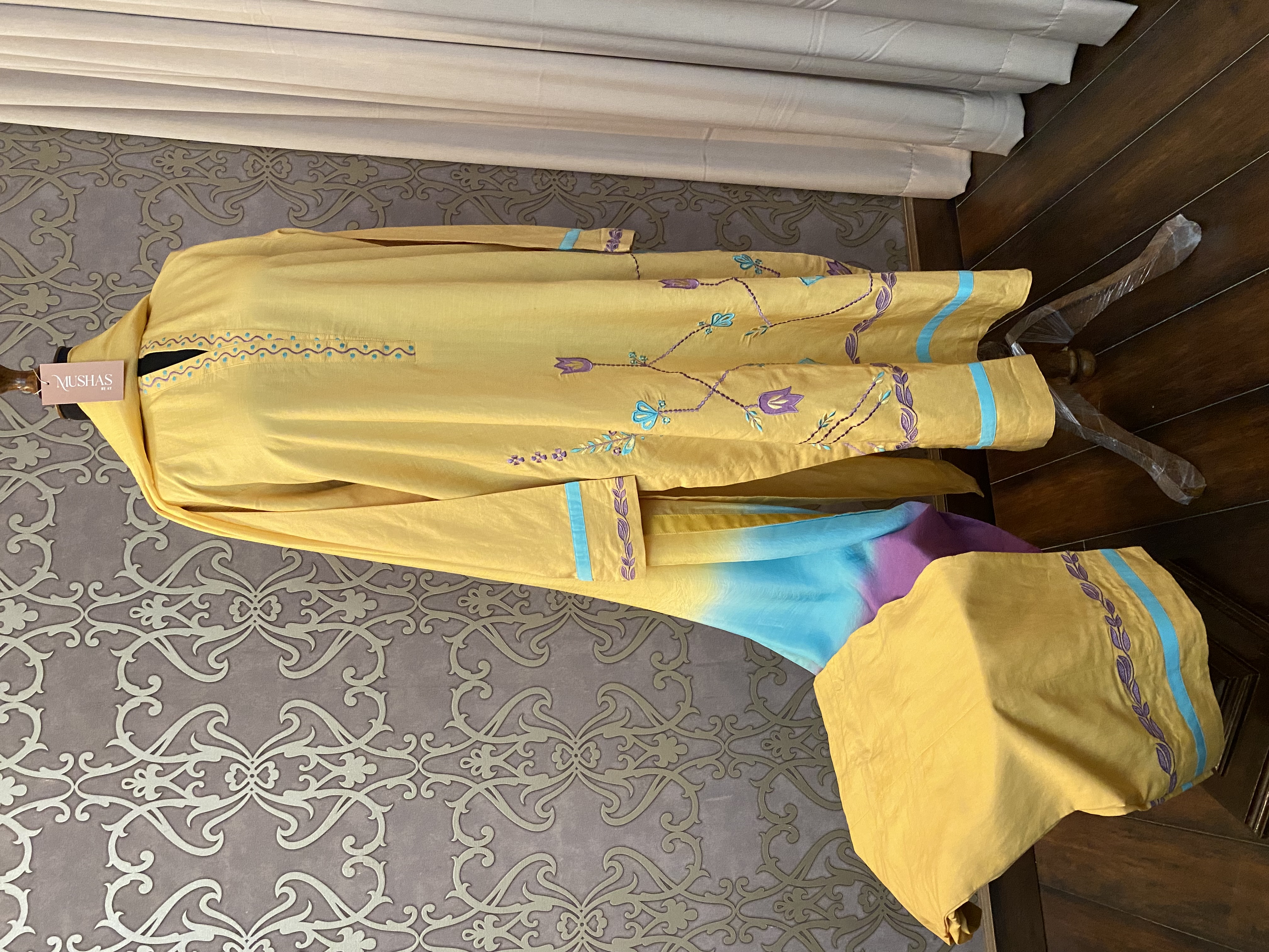 M117- Applique Emroidered 3 Pcs Dress