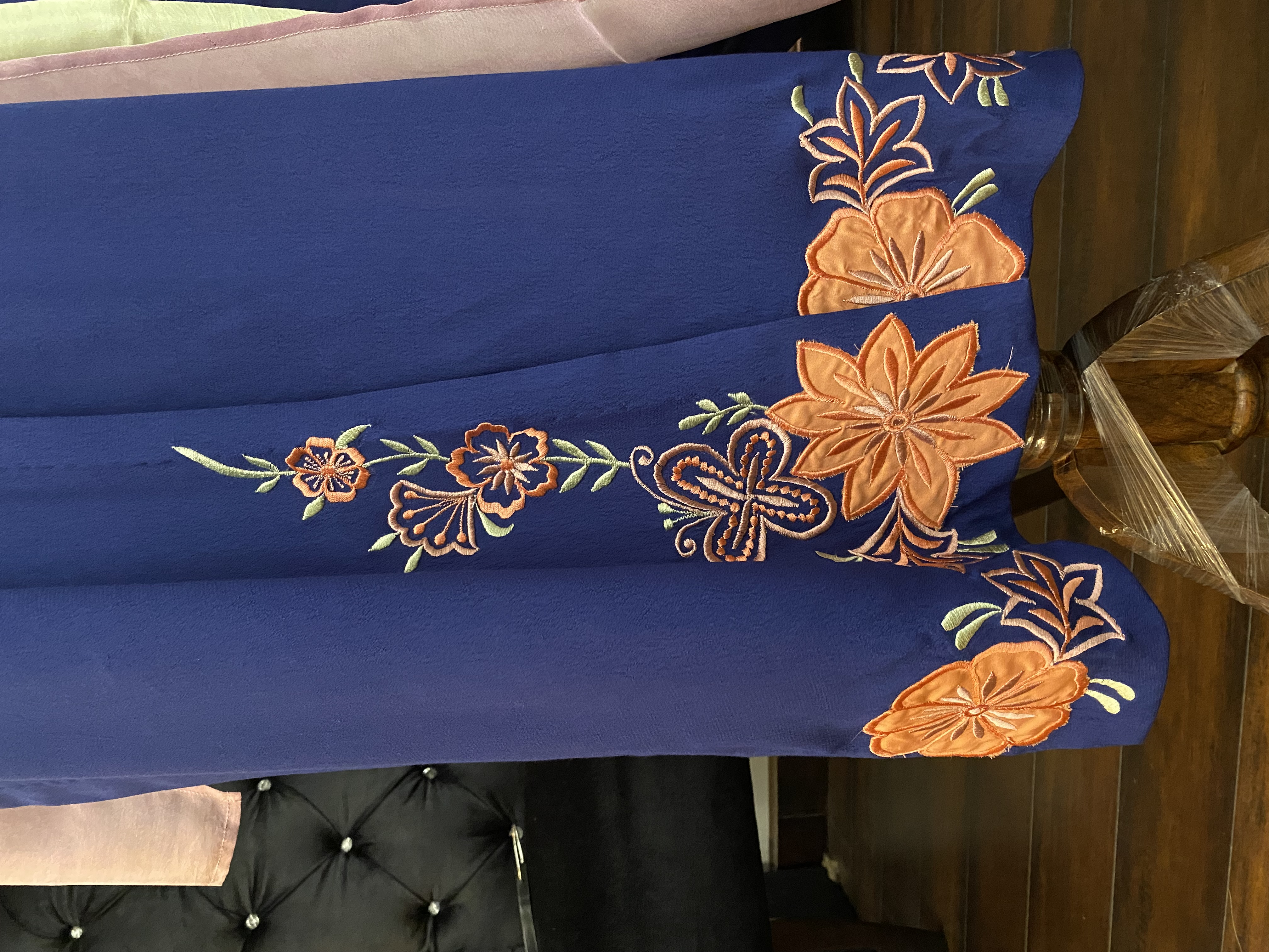 M132- Floral Applique 3 Pcs Dress