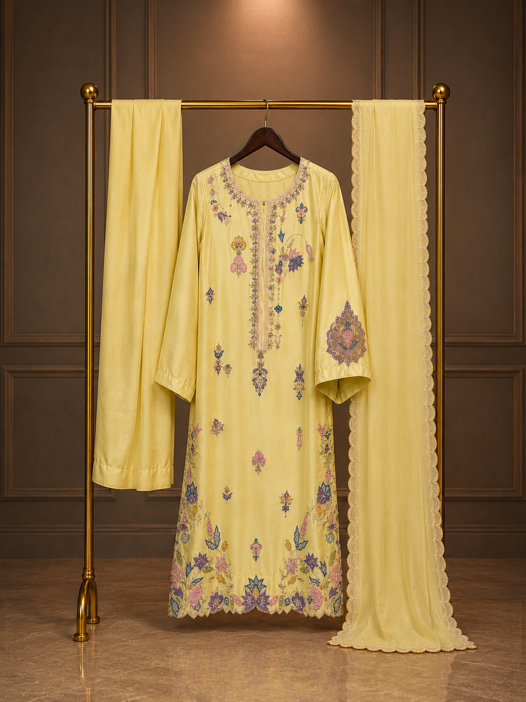 Luxury Pret Sheesha Silk 3-Piece Dress