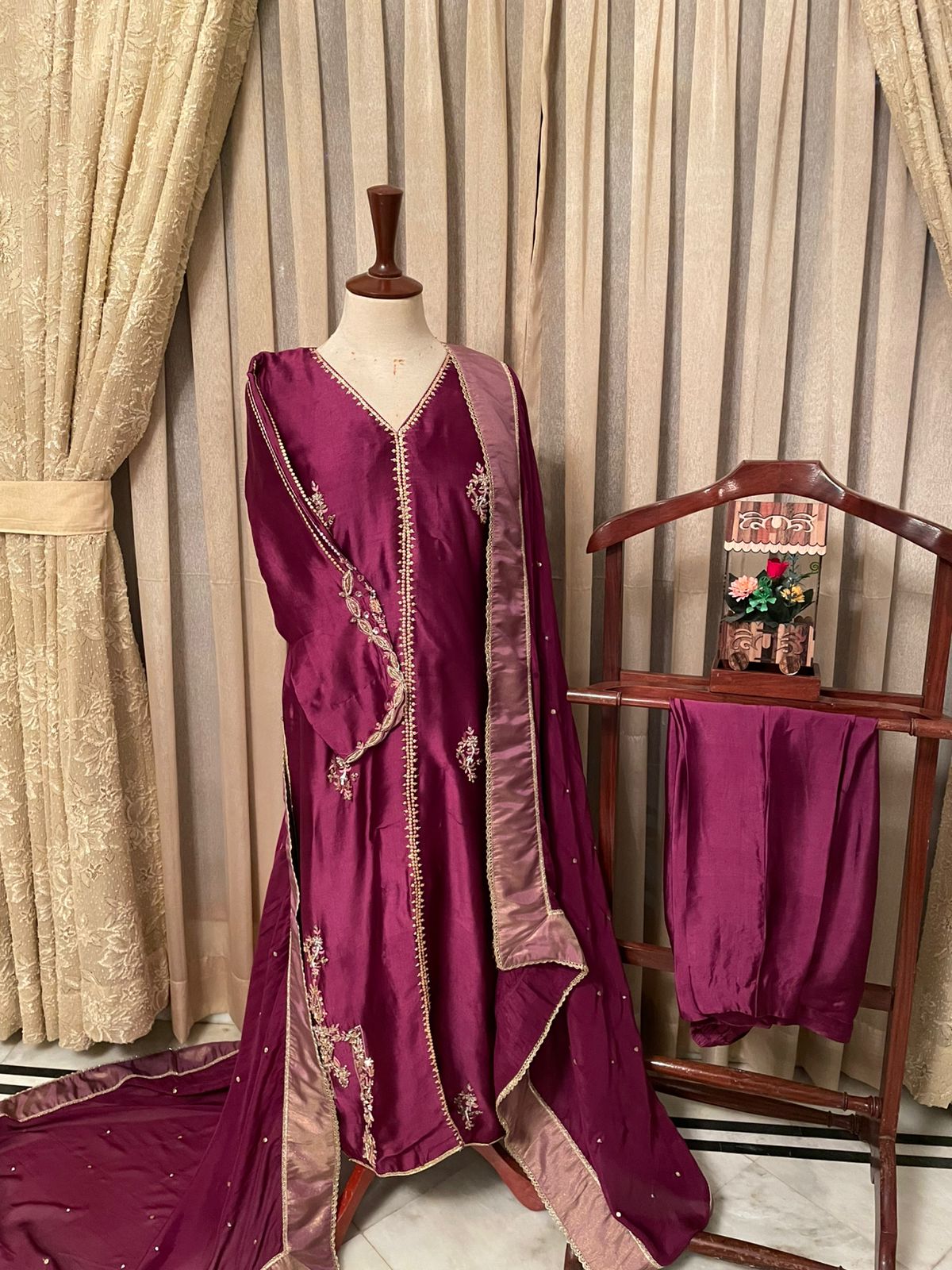 M122- Plum Royale Handcrafted Formal Dress