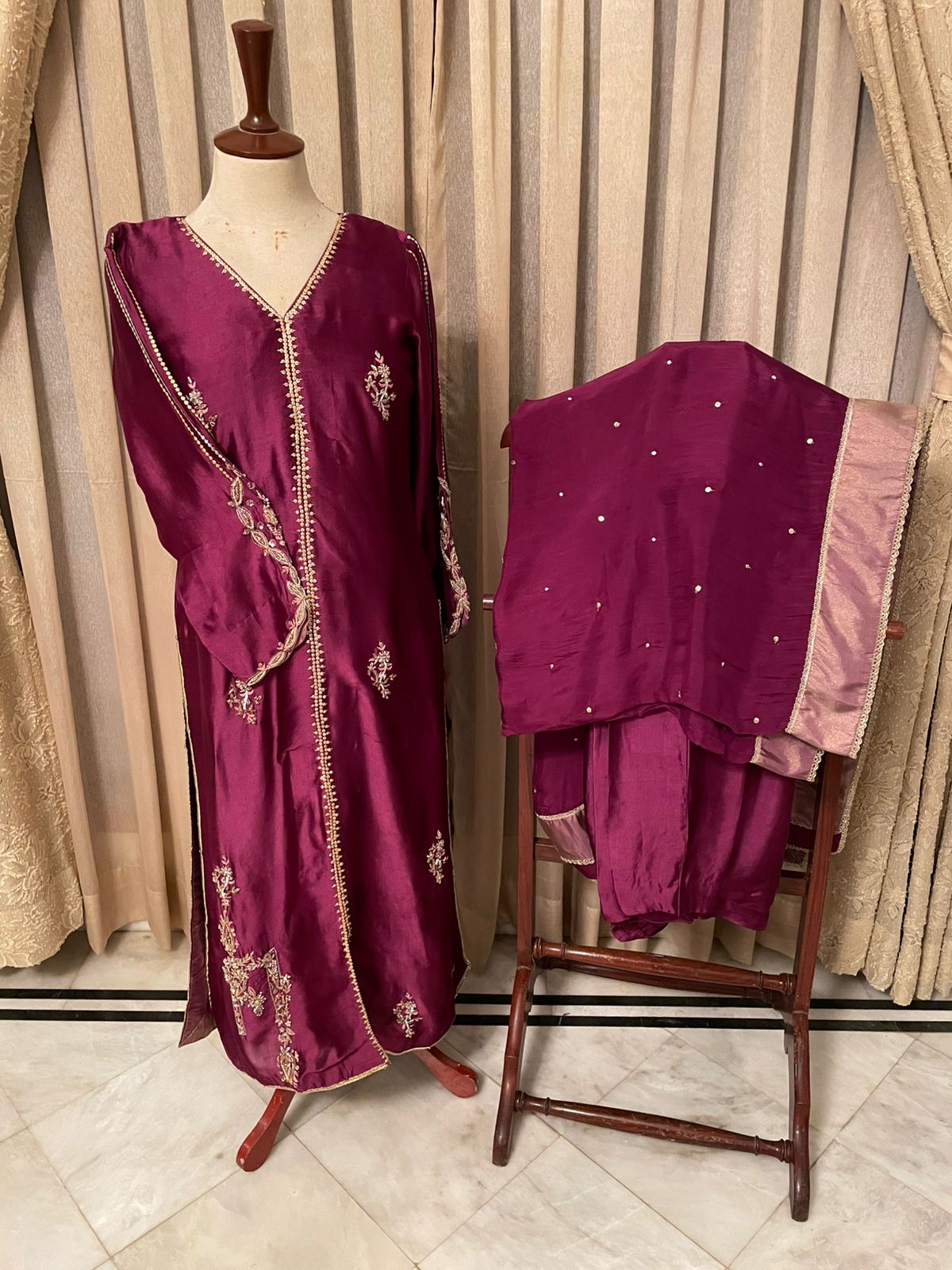 M122- Plum Royale Handcrafted Formal Dress