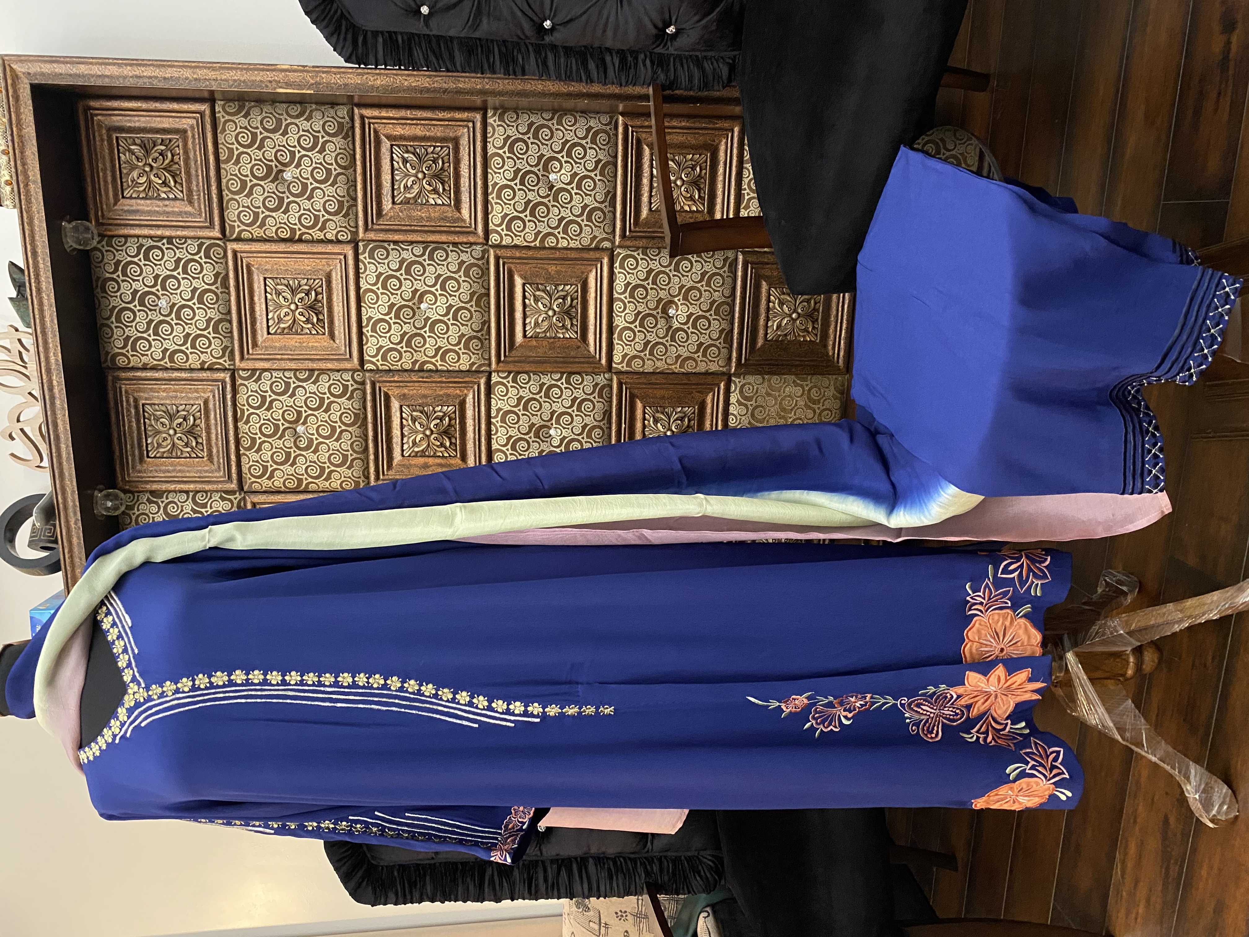 M132- Floral Applique 3 Pcs Dress