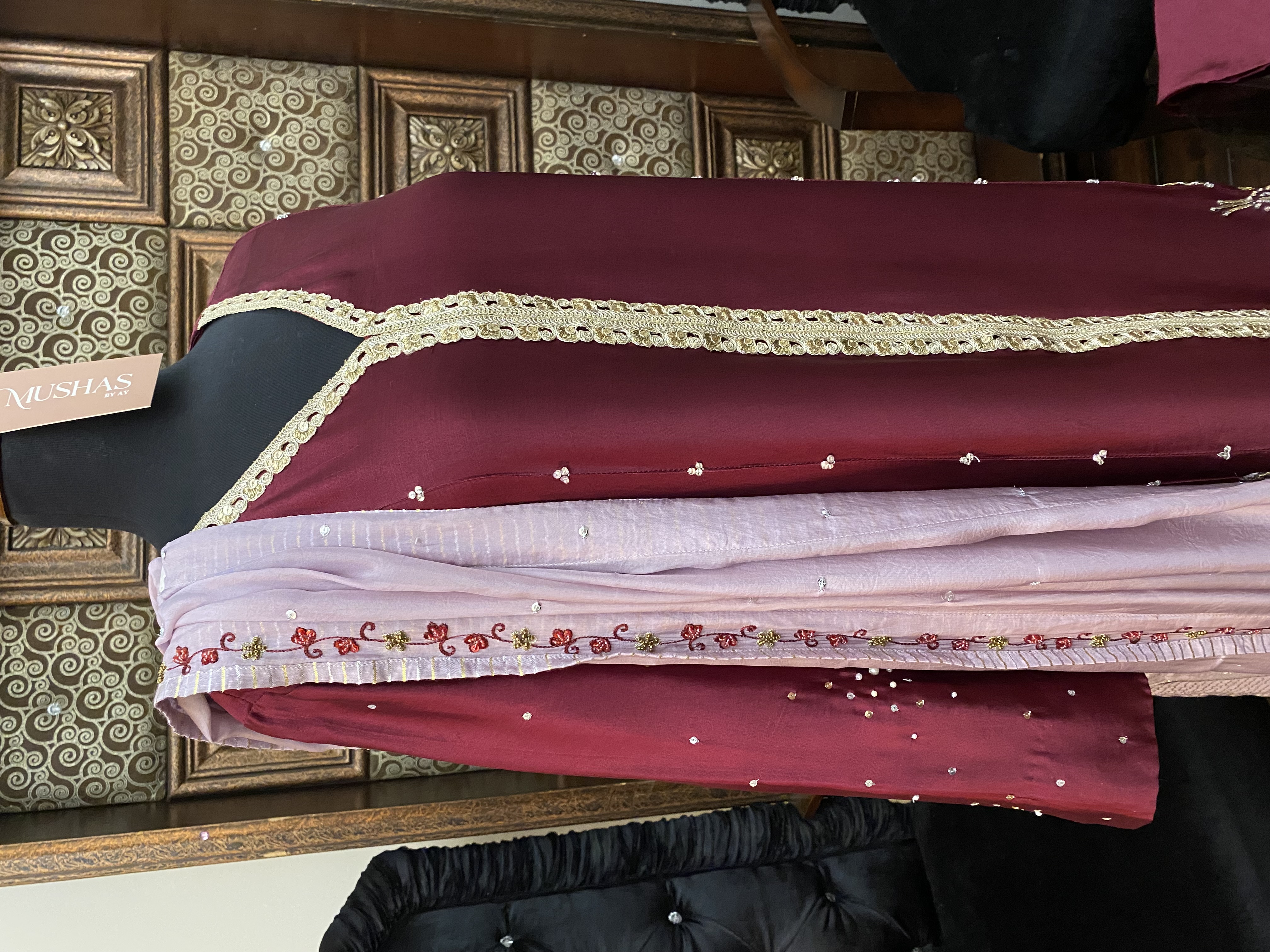 M127- Front Open Formal 3 Pcs Dress