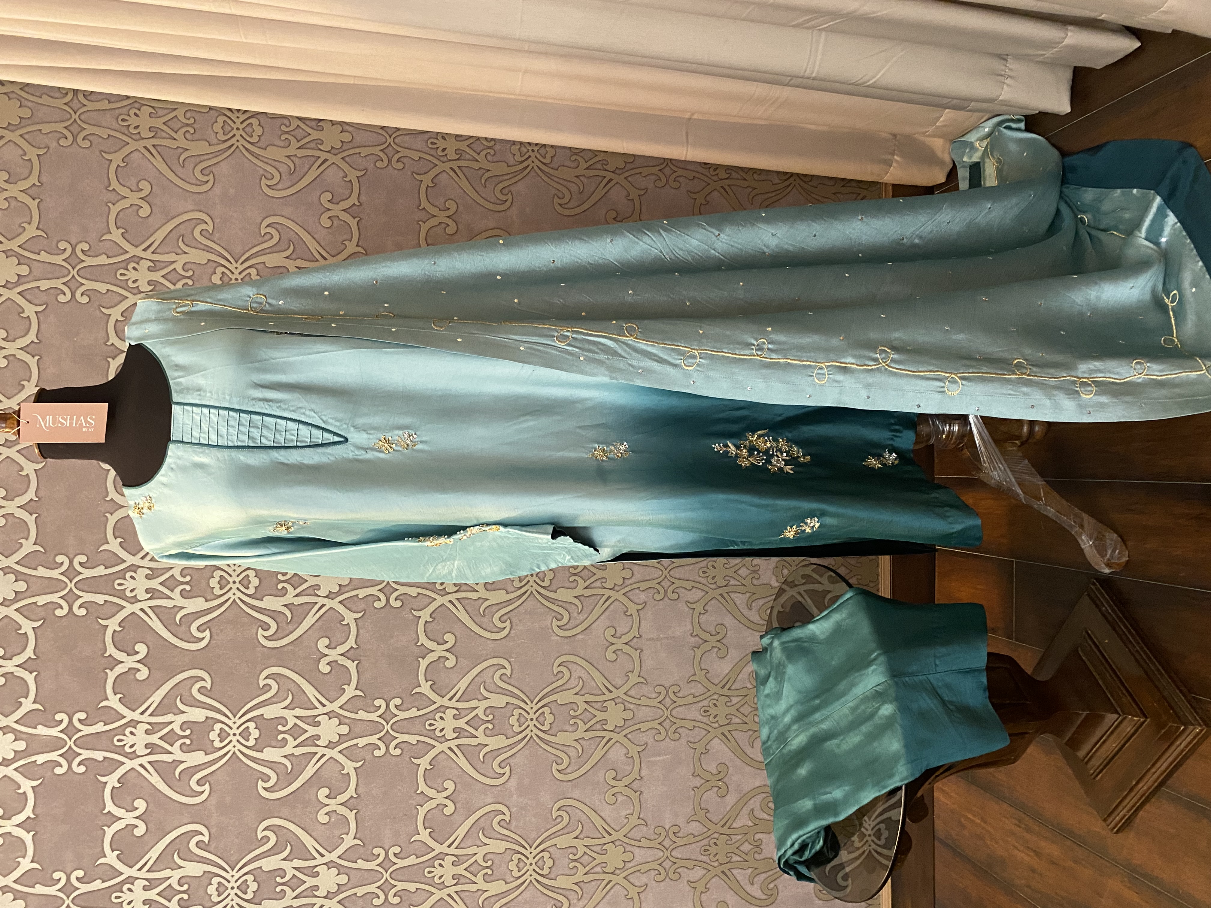 M130-Ombre Sea Green Formal 3 Pcs