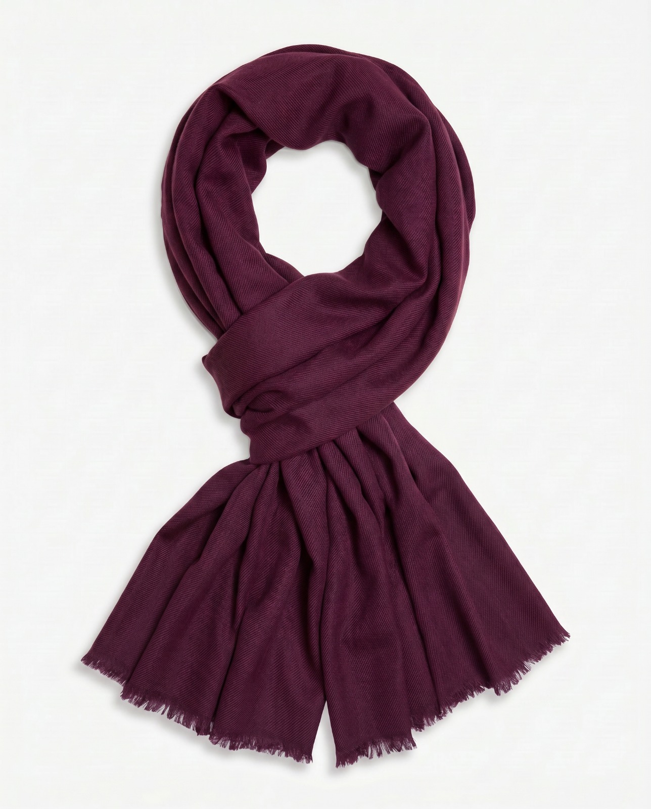 Burgundy Cashmere Scarf | Handwoven