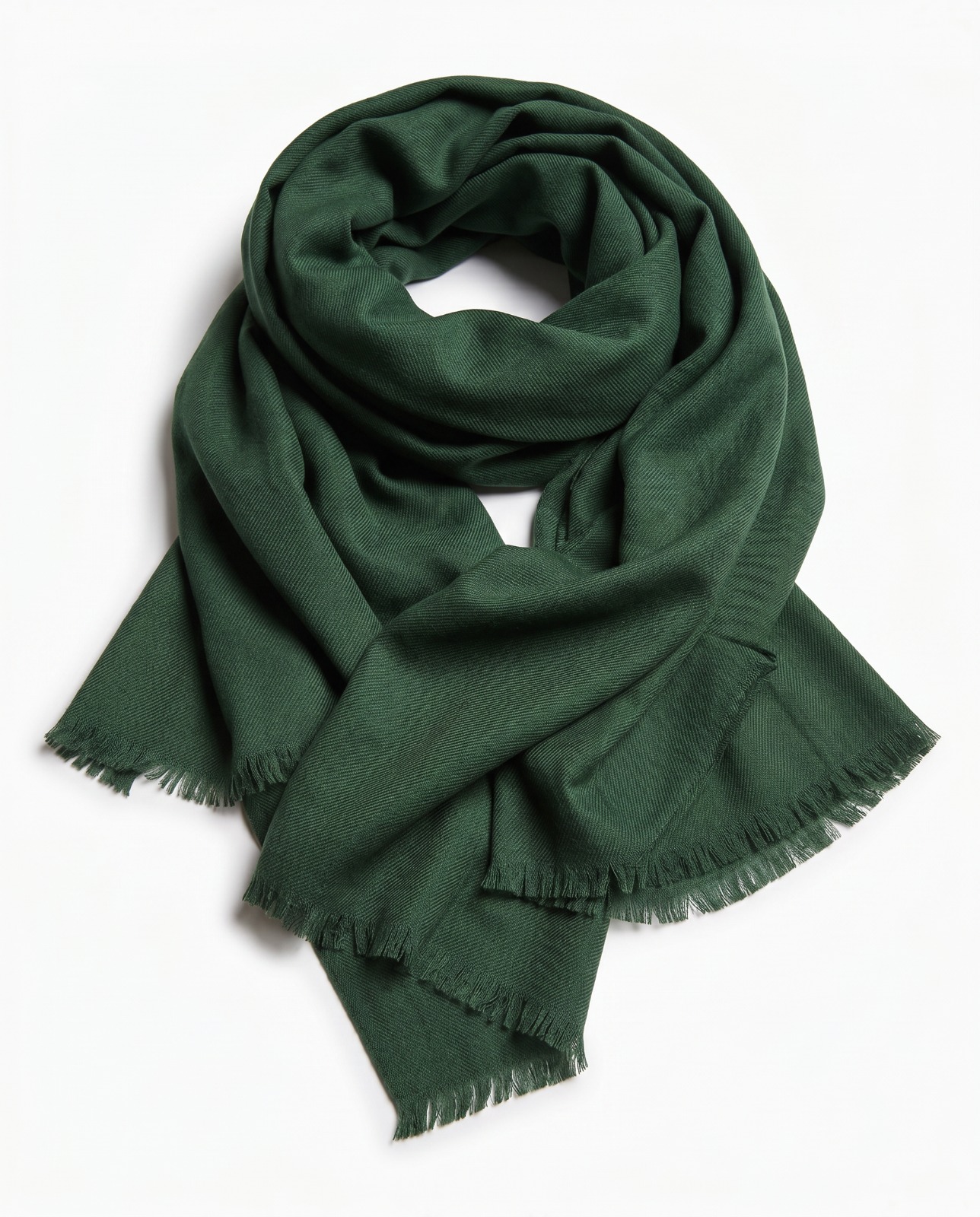 Green Cashmere Scarf | Handwoven