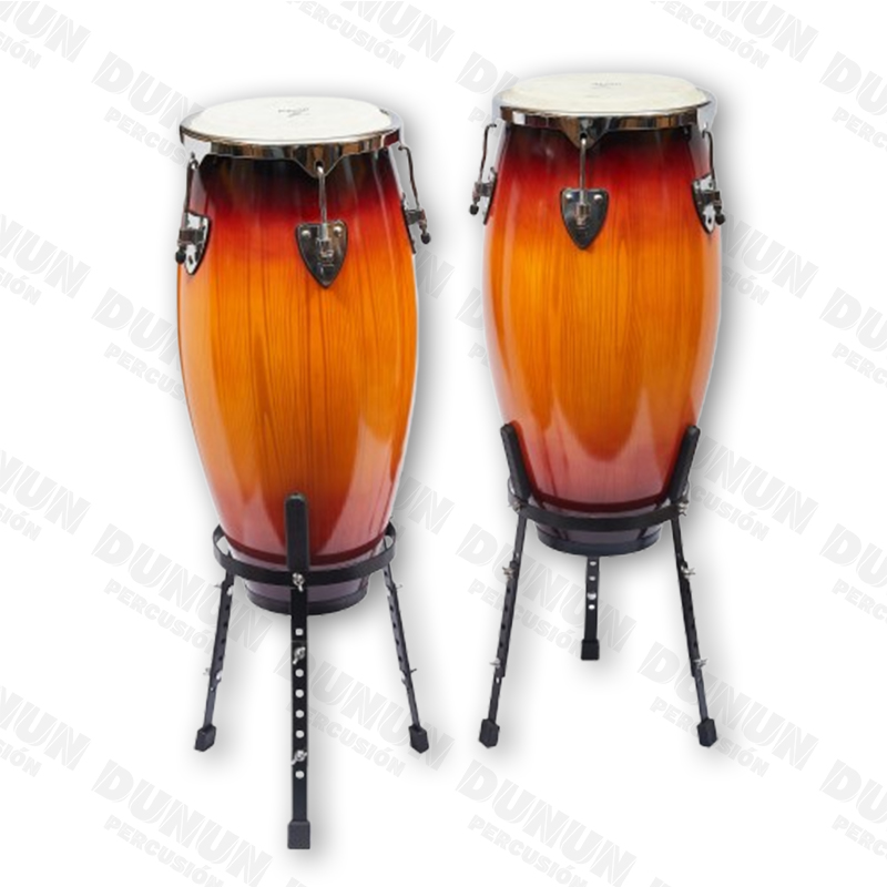 Juego de Congas Dunun 10" y 11" con Base Tipo Matera