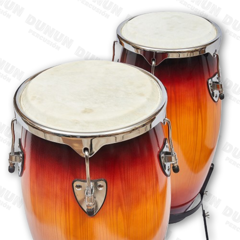 Juego de Congas Dunun 10" y 11" con Base Tipo Matera