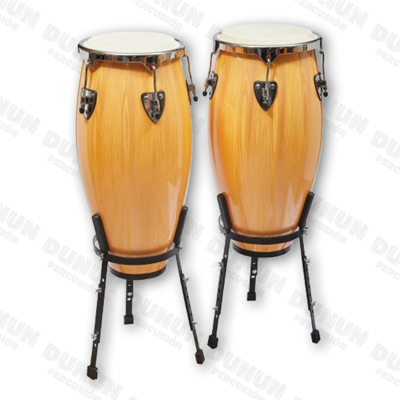 Juego de Congas Dunun 10" y 11" con Base Tipo Matera