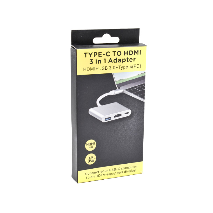 Adaptador 3 en 1 de Type-C a HDMI
