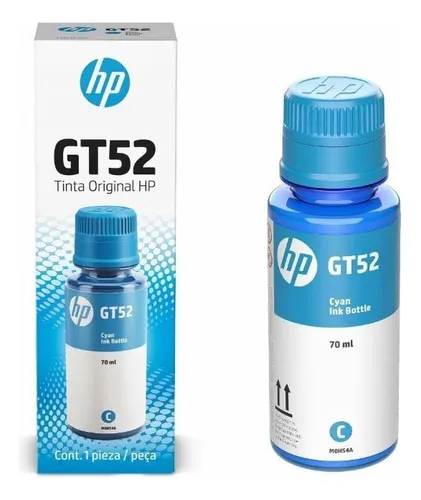 Botella de tinta cian HP GT52