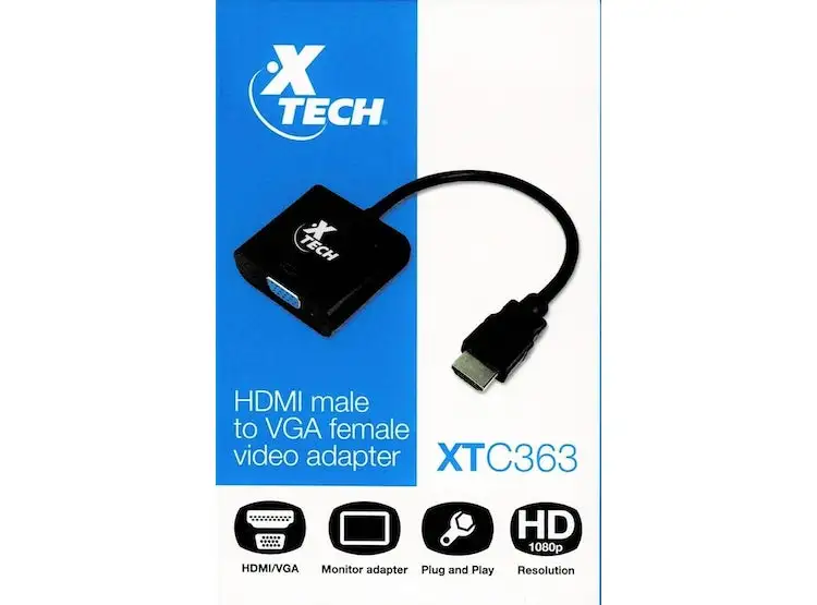 Adaptador de vídeo HDMI macho a VGA hembra