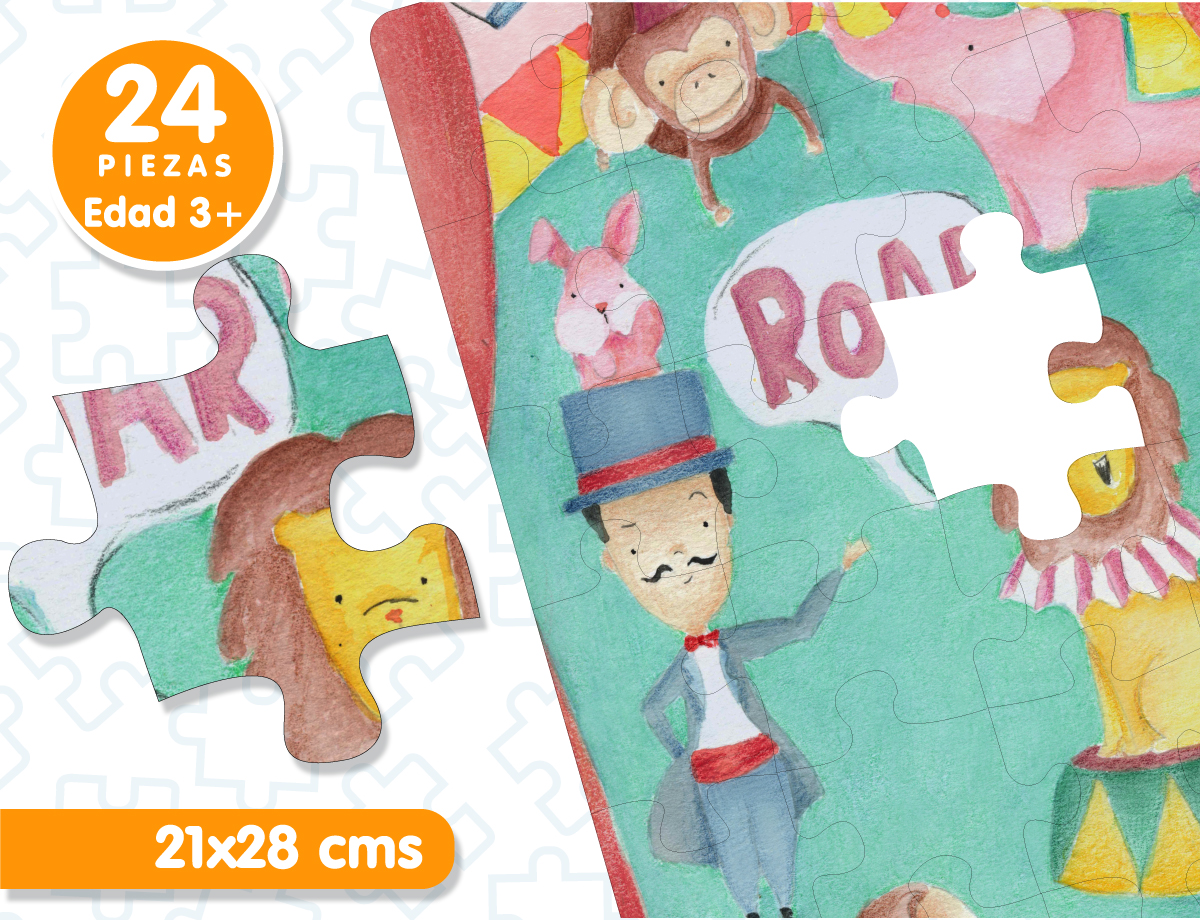Hermoso Rompecabezas Preescolar "En El Circo"