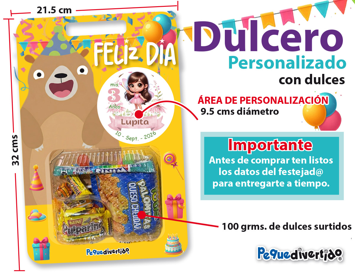 32 Dulceros Personalizados para fiestas infantiles