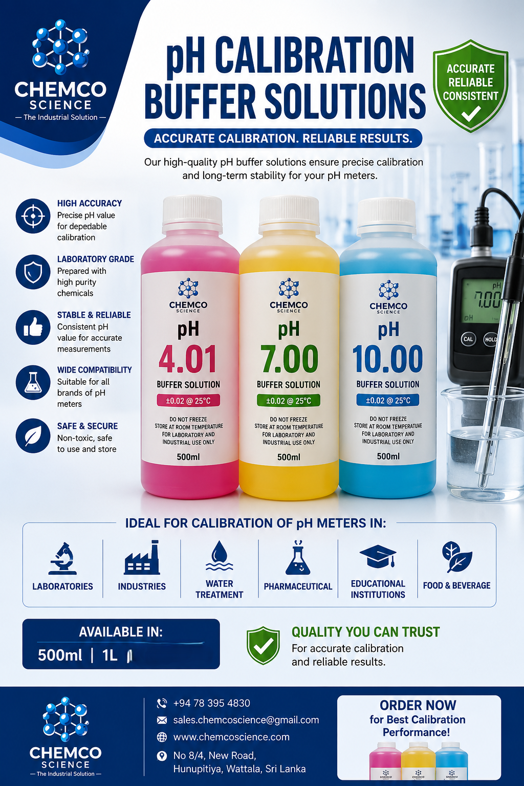 Standard pH Calibration Buffer Solutions