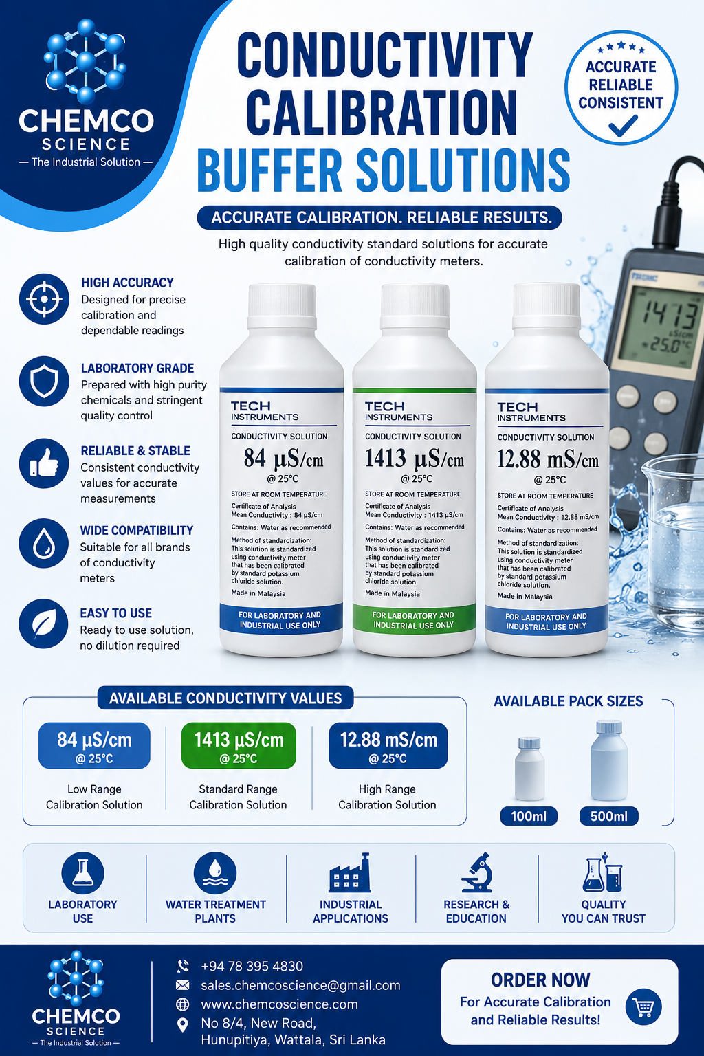Standard Conductivity Calibration Buffer Solutions