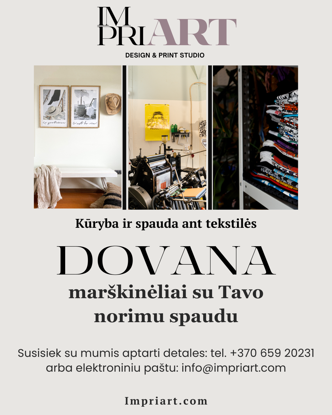 Dovanų kuponas: marškinėliai su spauda