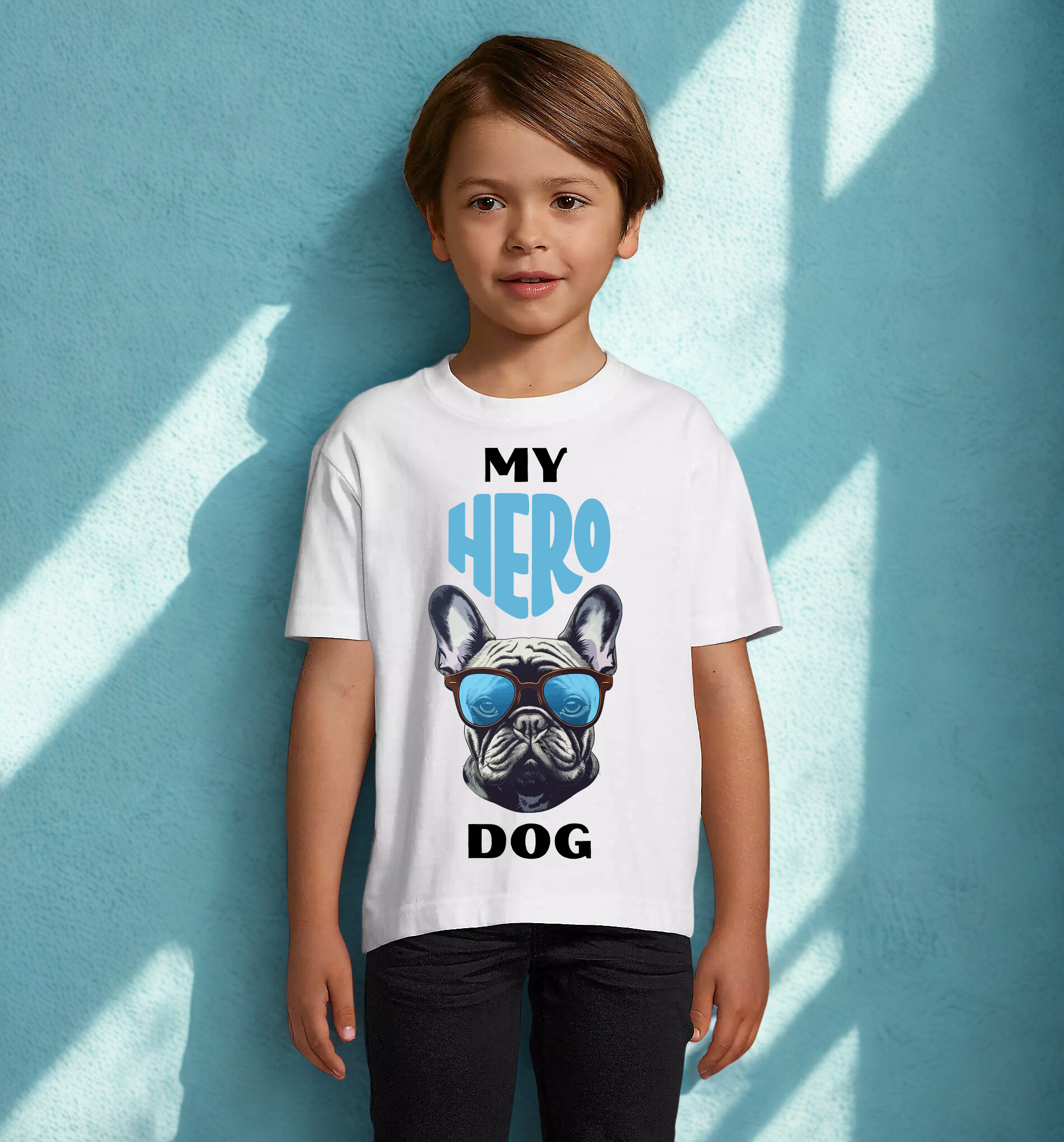 Berniukų marškinėliai trumpomis rankovėmis „My Hero Dog“