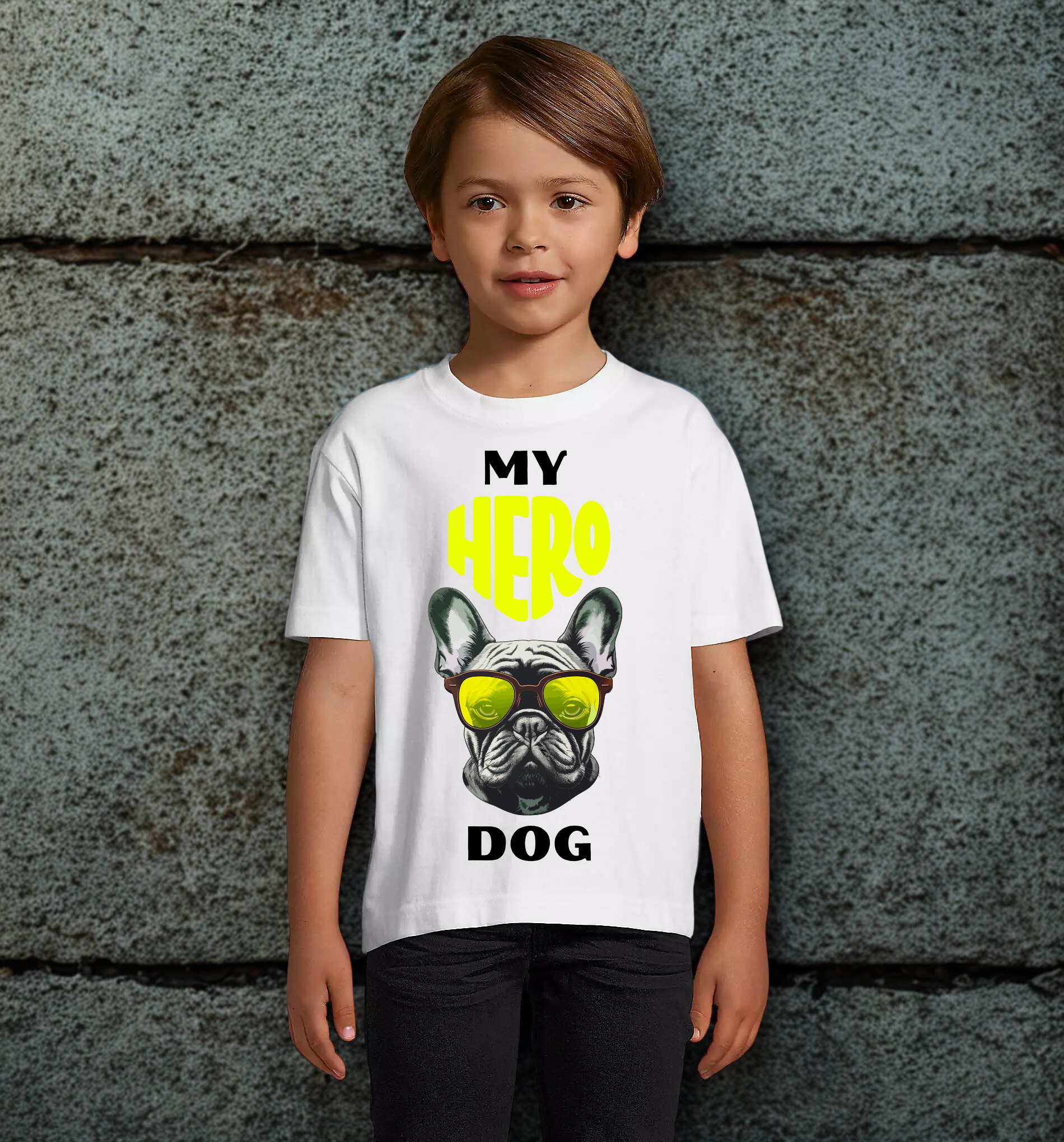 Berniukų marškinėliai trumpomis rankovėmis „My Hero Dog“
