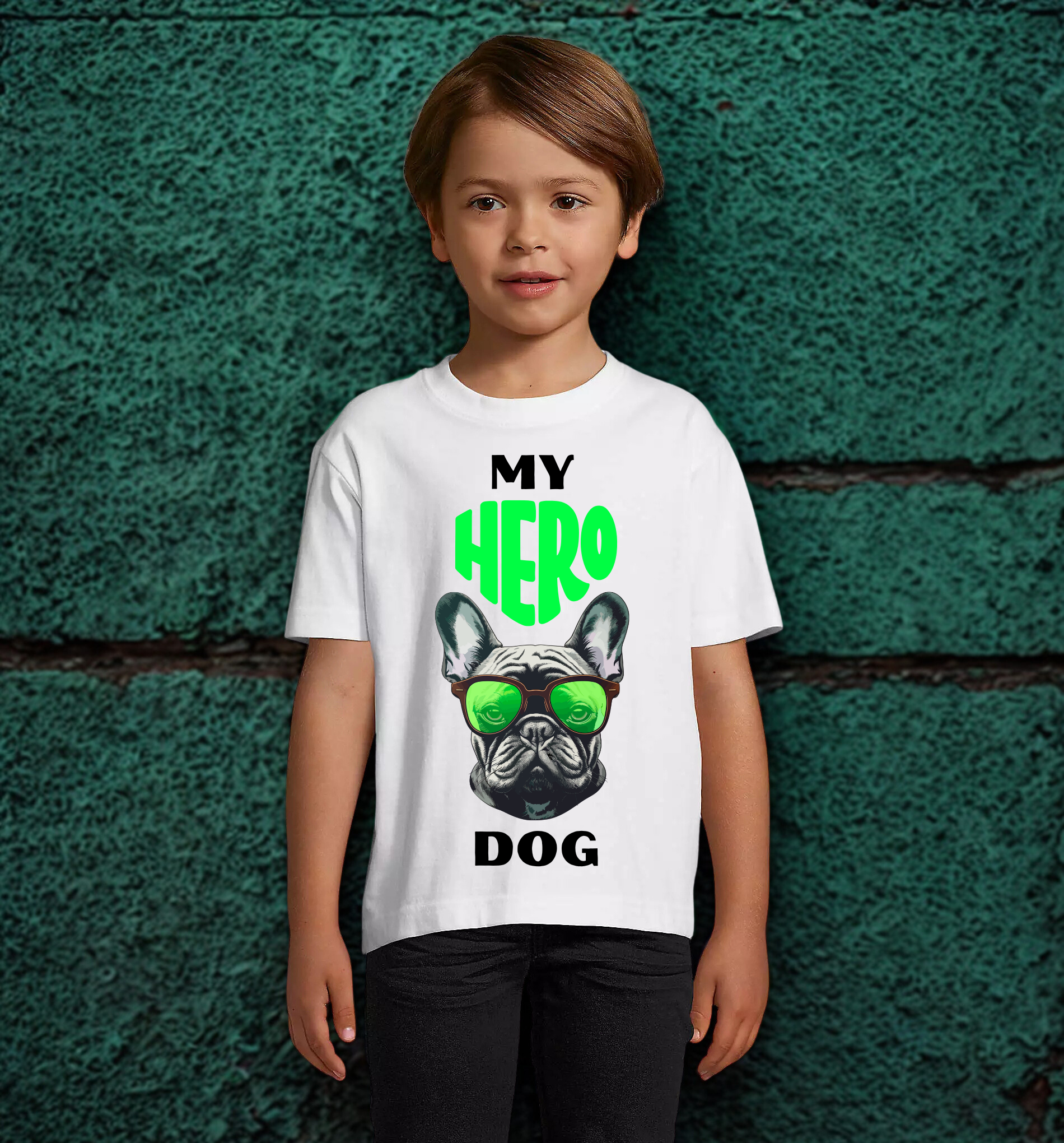 Berniukų marškinėliai trumpomis rankovėmis „My Hero Dog“