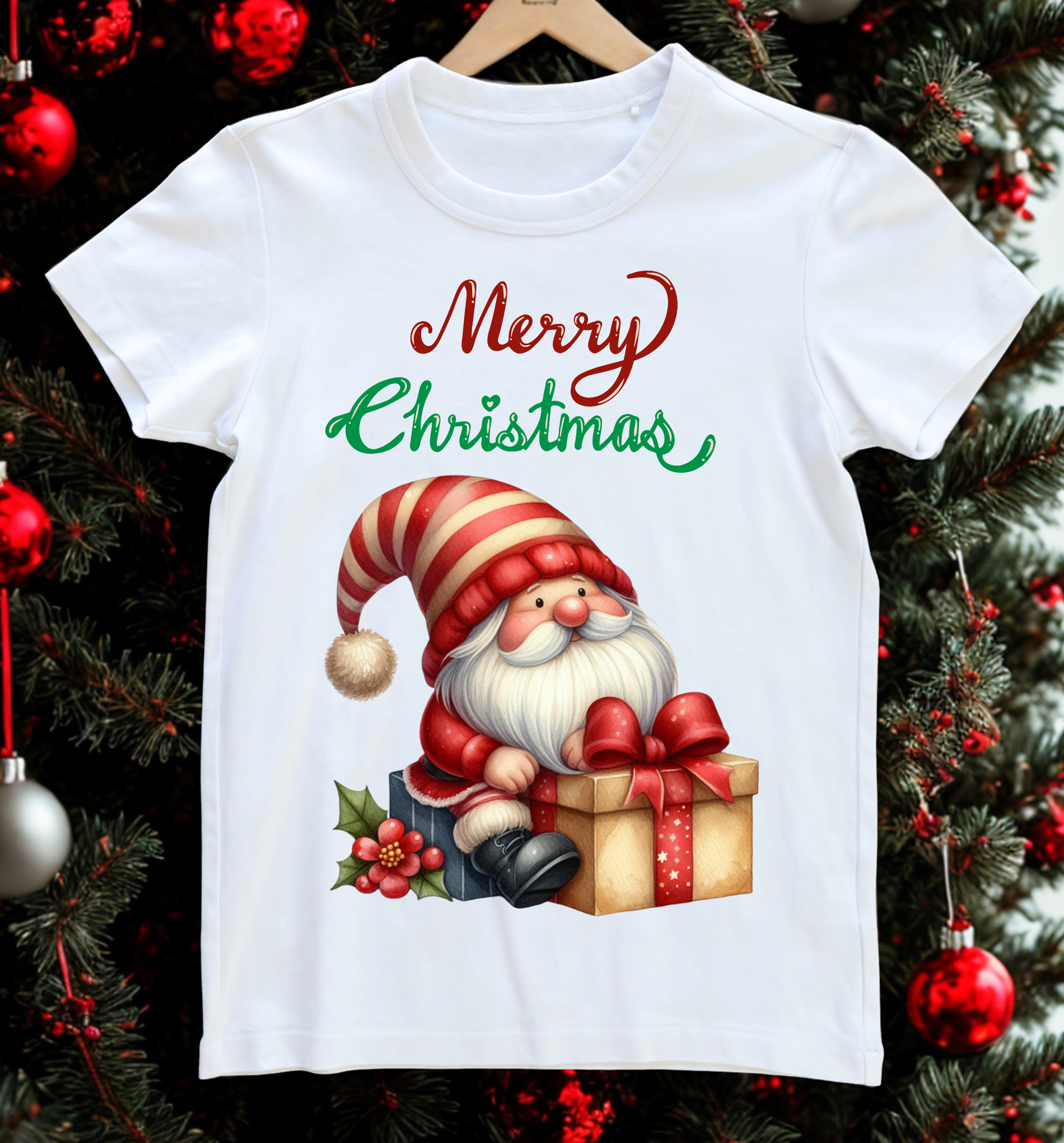 Kalėdiniai marškinėliai vaikams dėžutėje "Dovanoju Tau Kalėdas"