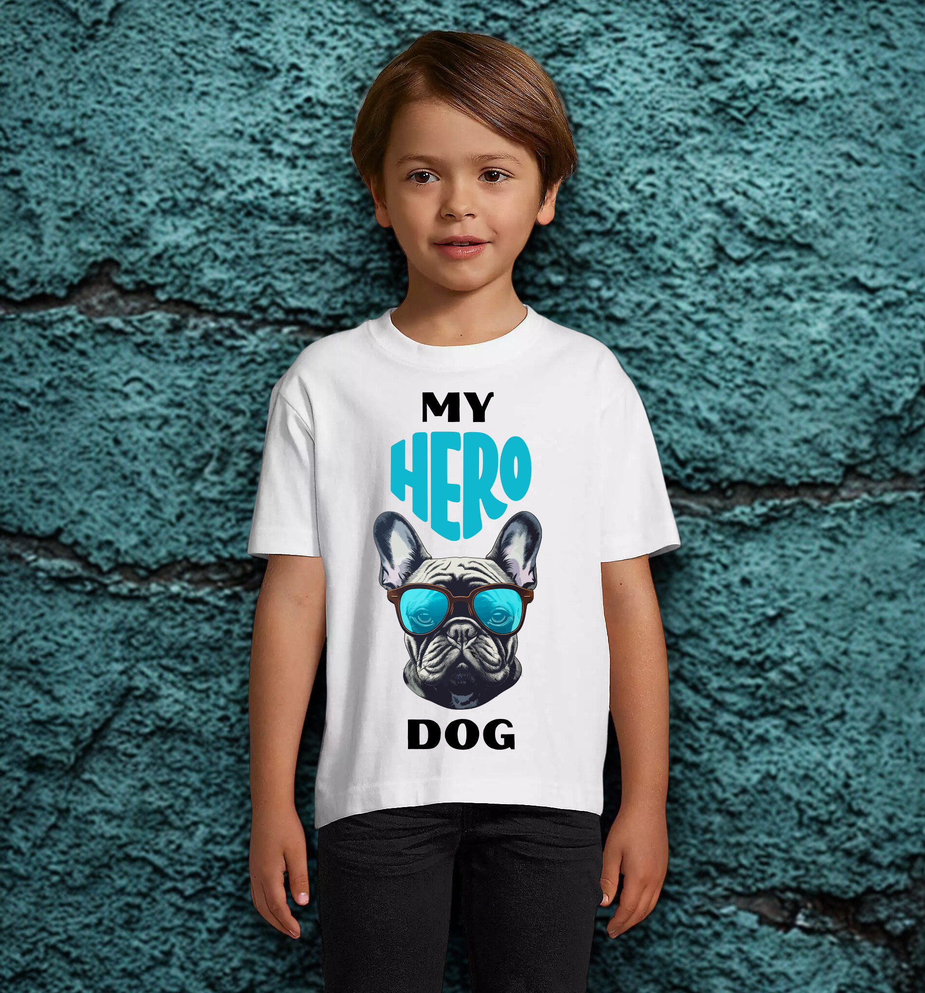 Berniukų marškinėliai trumpomis rankovėmis „My Hero Dog“