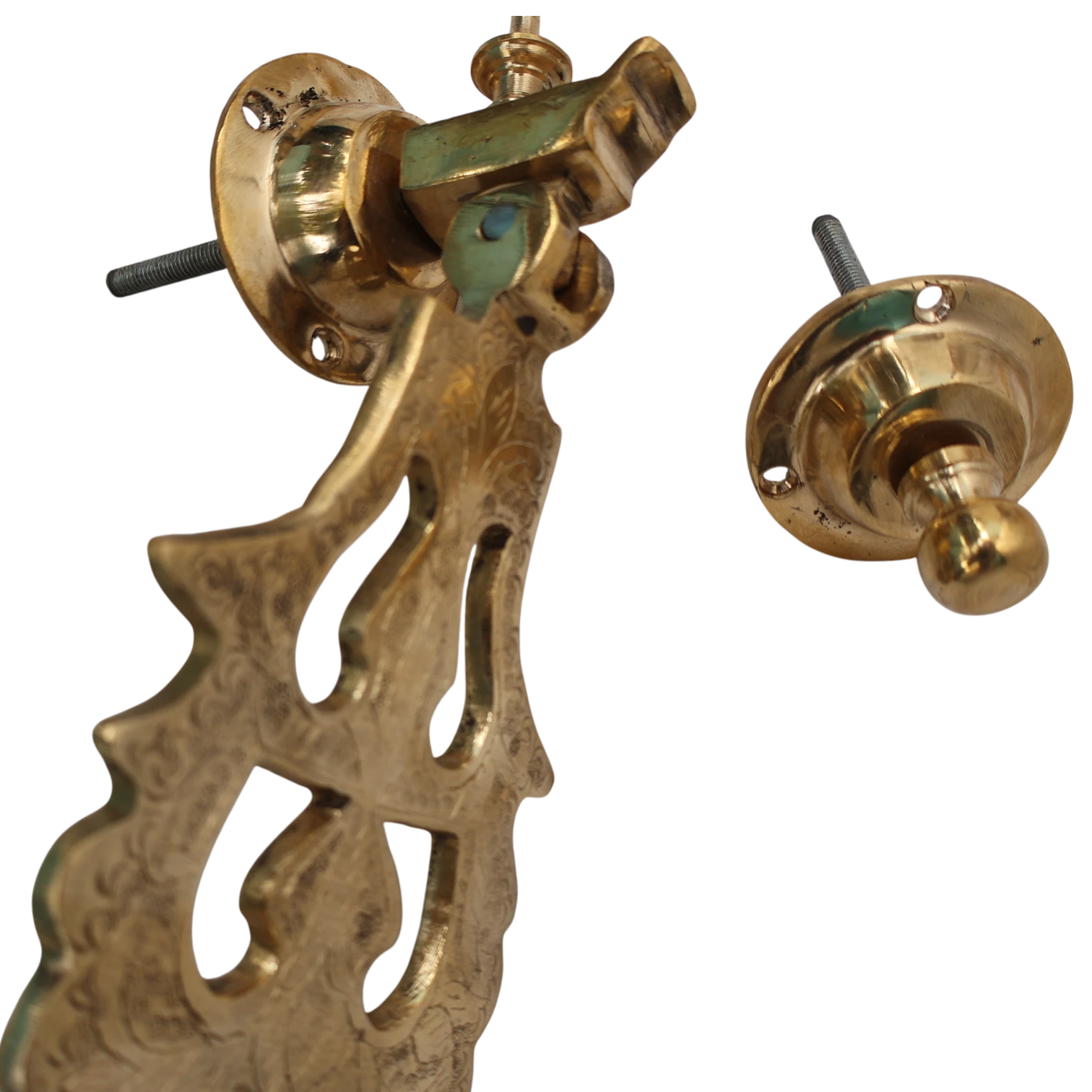 Heurtoir de porte en cuivre gravé – Modèle andalou (24 cm)