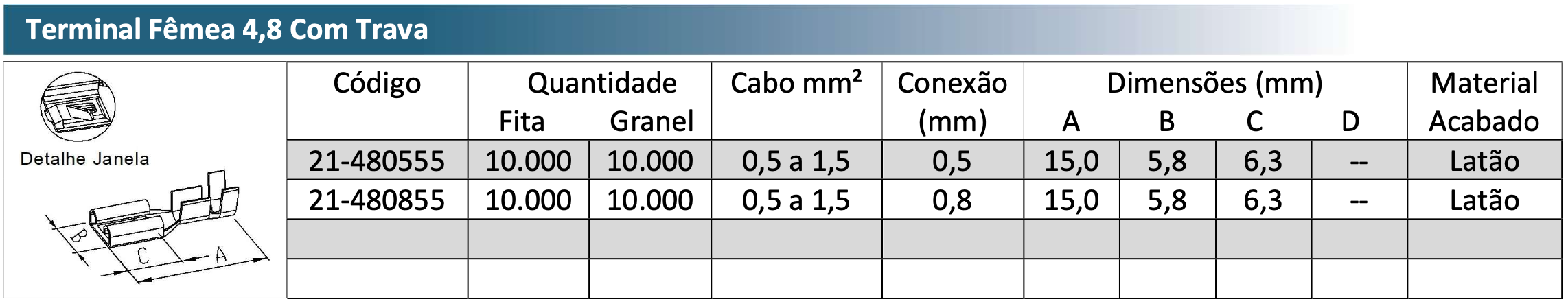 Terminal Fêmea 4,8 Com Trava