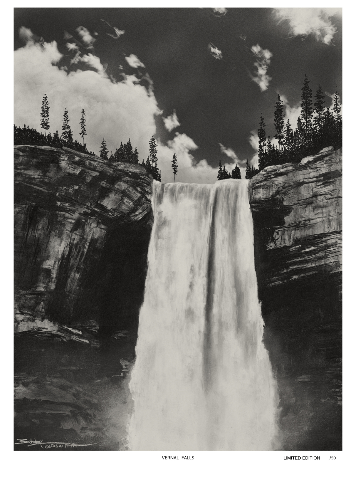 LIMITED EDITION PRINT VERNAL FALLS 13x19