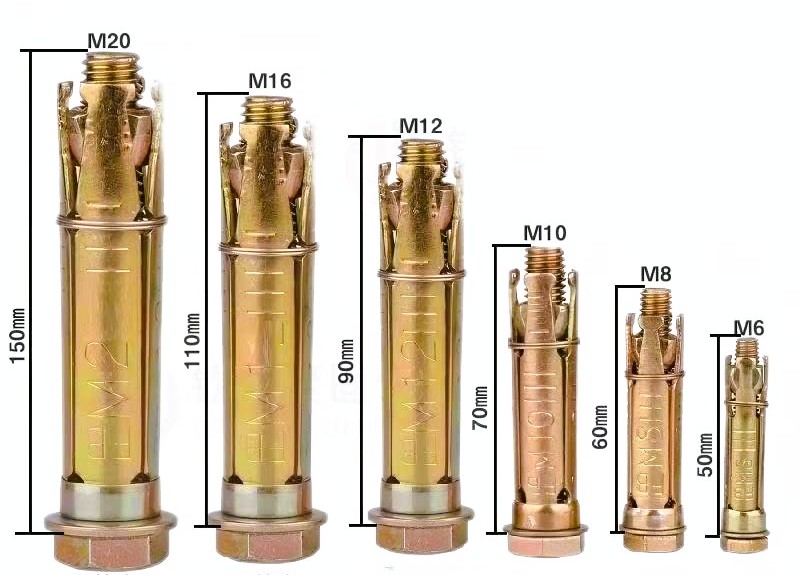 مسمار داينابولت اصفر مع خابور 