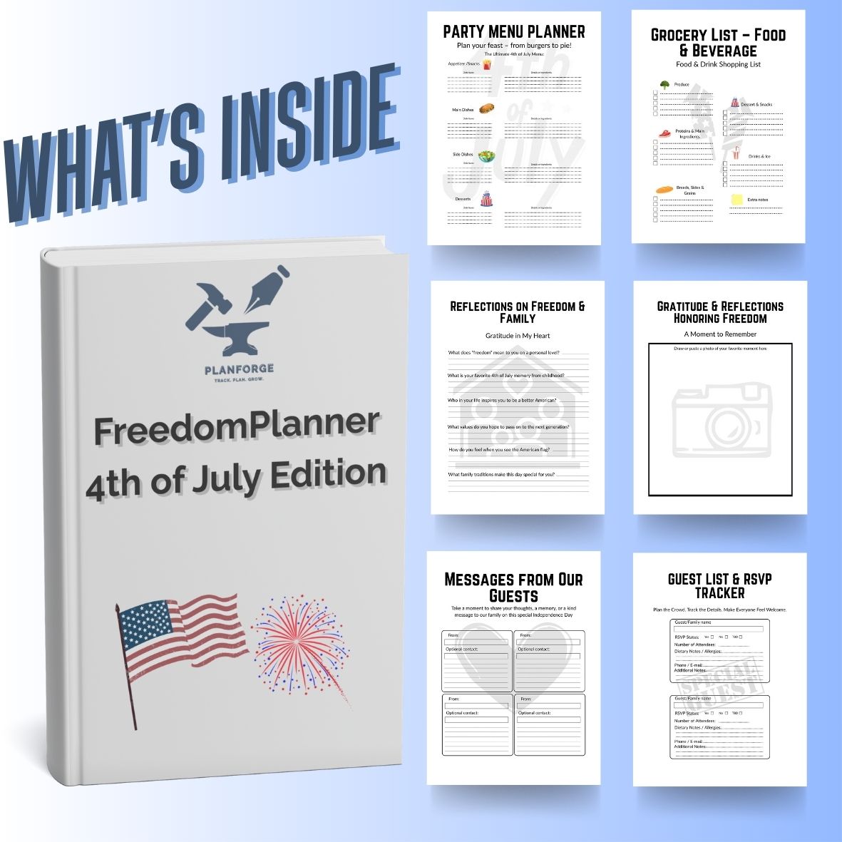 4th of July Celebration & Keepsake Planner