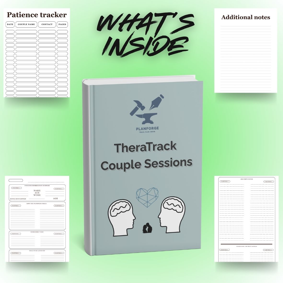 Couples Therapy Logbook – Track Sessions, Goals & Progress (Printable + Digital) With PRO PACK