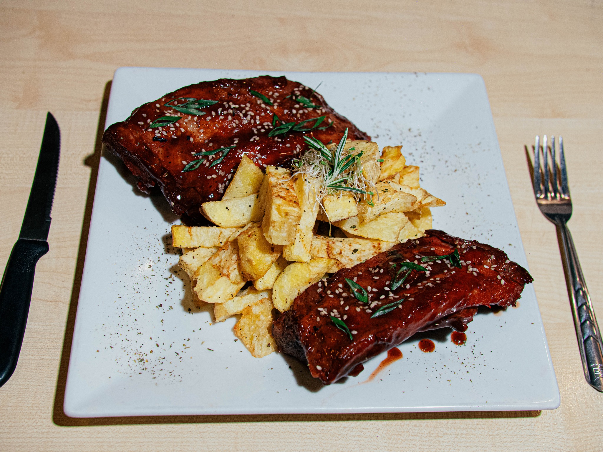 Costillas a la BBQ