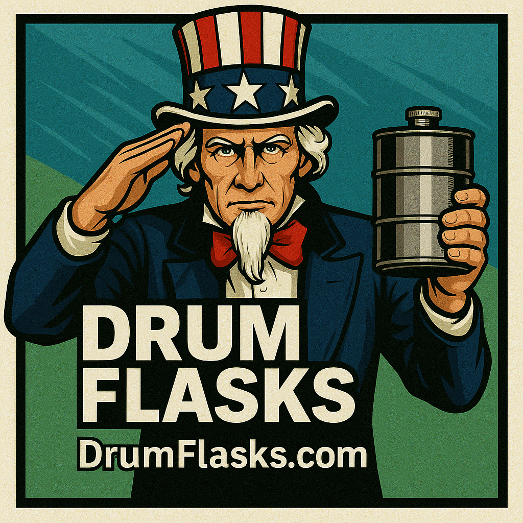 24 Pack: Custom Laser-Engraved 25oz Drum Flasks