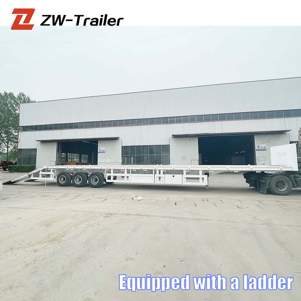 60 Ton Cargo Flatbed Trailer with ladder