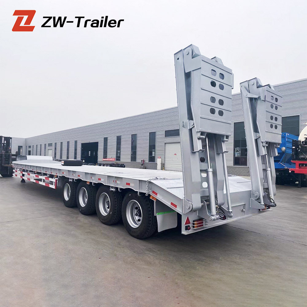 4 Axle 100 Ton Lowbed Semi Trailer