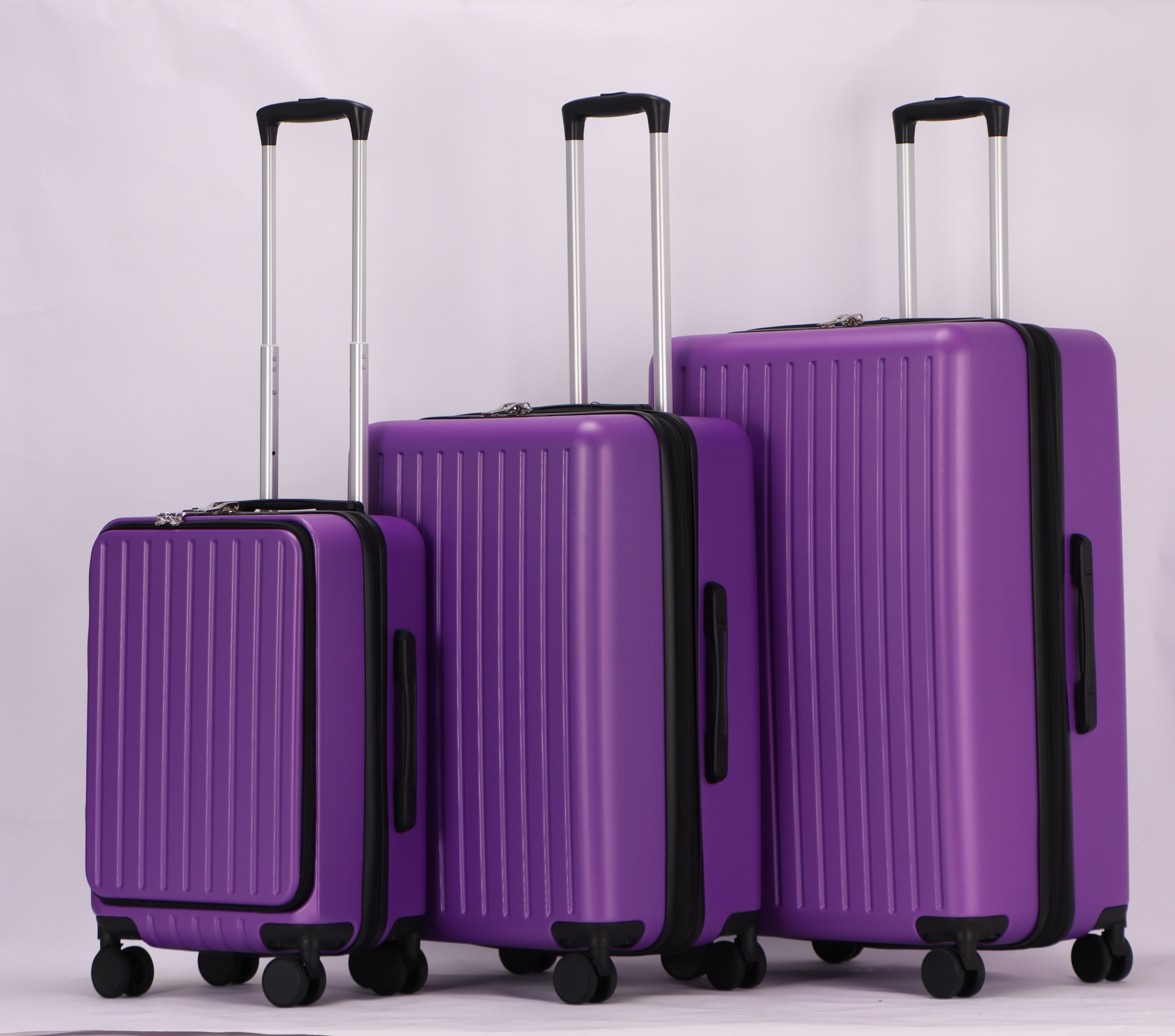 Luggage Set 3 Piece, Hardshell ABS Suitcases with Spinner Wheels, TSA Password Lock, Aluminum Handle, 20" Carry-On with USB Port & Laptop Pocket, Expandable 24" & 28" Checked Bags (Purple)