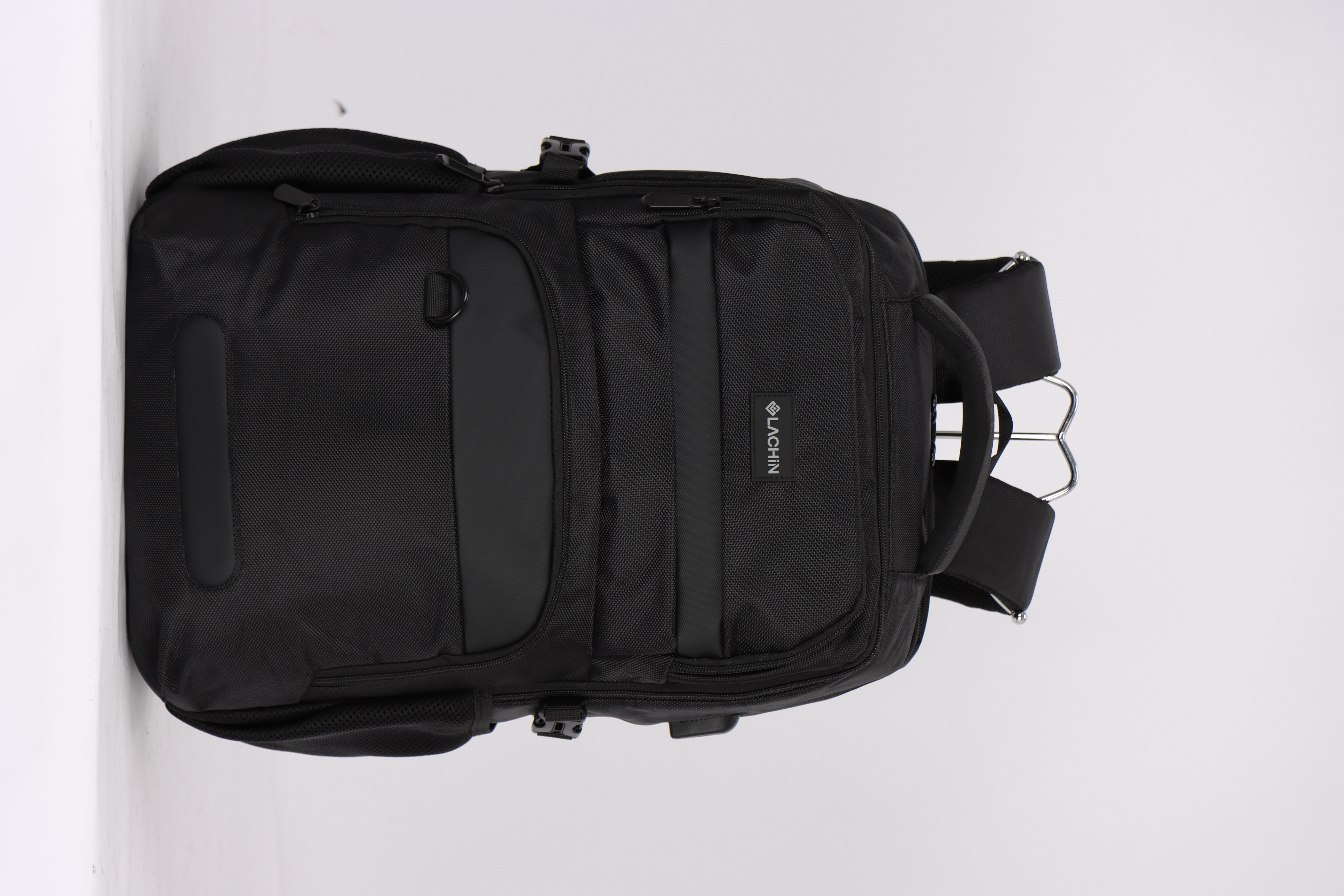 LACHIN Travel Laptop Backpack – Slim, Water-Resistant Anti-Theft Bag with USB Charging Port, Fits 15.6" Laptop, Durable 1610D Polyester, Built-in Keychain – Business, School & College Backpack for Men and Women (Black)