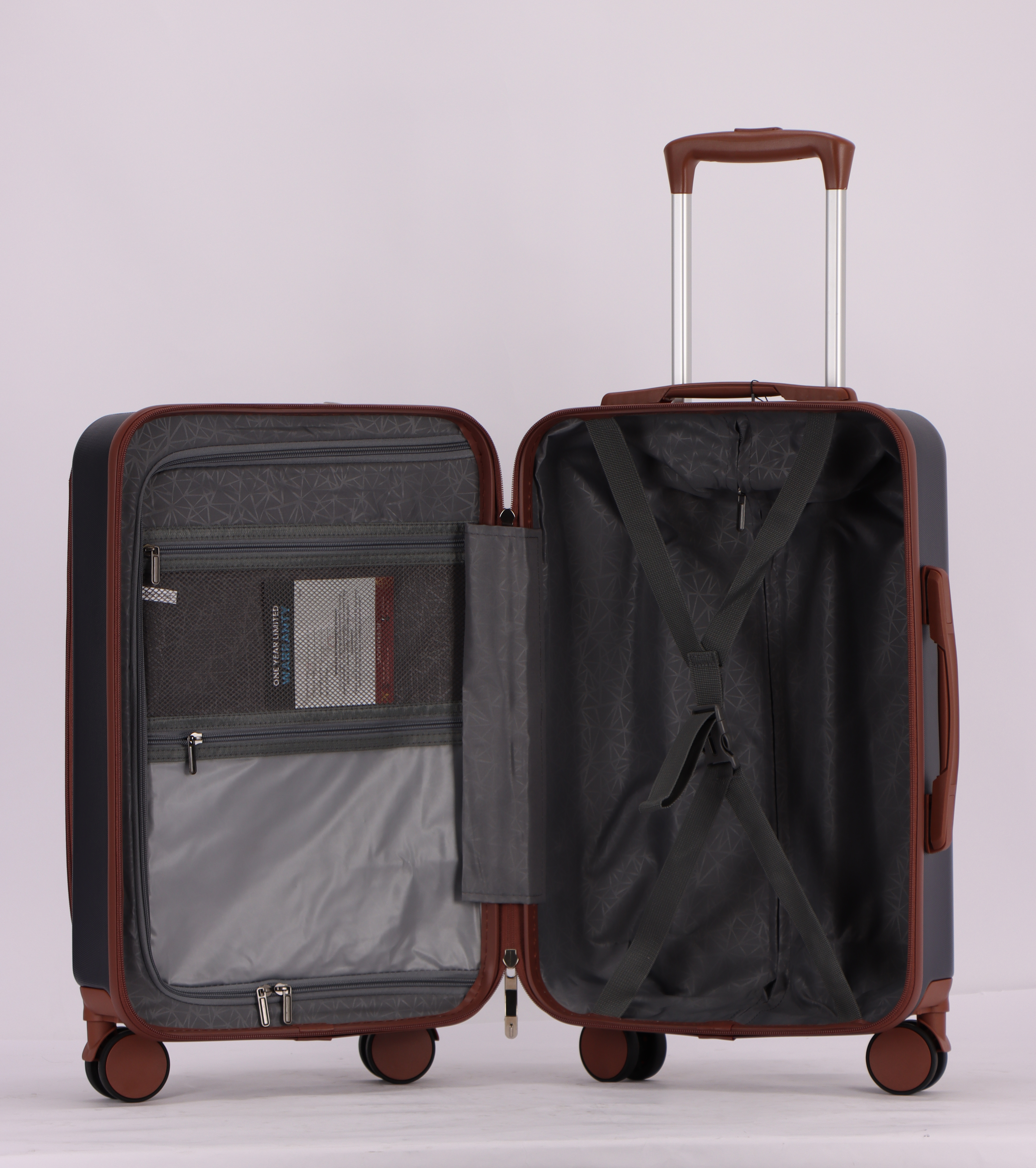 3-Piece Luggage Set – Hardshell ABS Suitcases with Spinner Wheels, Built-In TSA Combination Lock, Aluminum Handle, 20” Carry-On with USB & Type-C Ports and Front Laptop Pocket, Expandable 24” & 28” Checked Bags (NAVY BLUE)