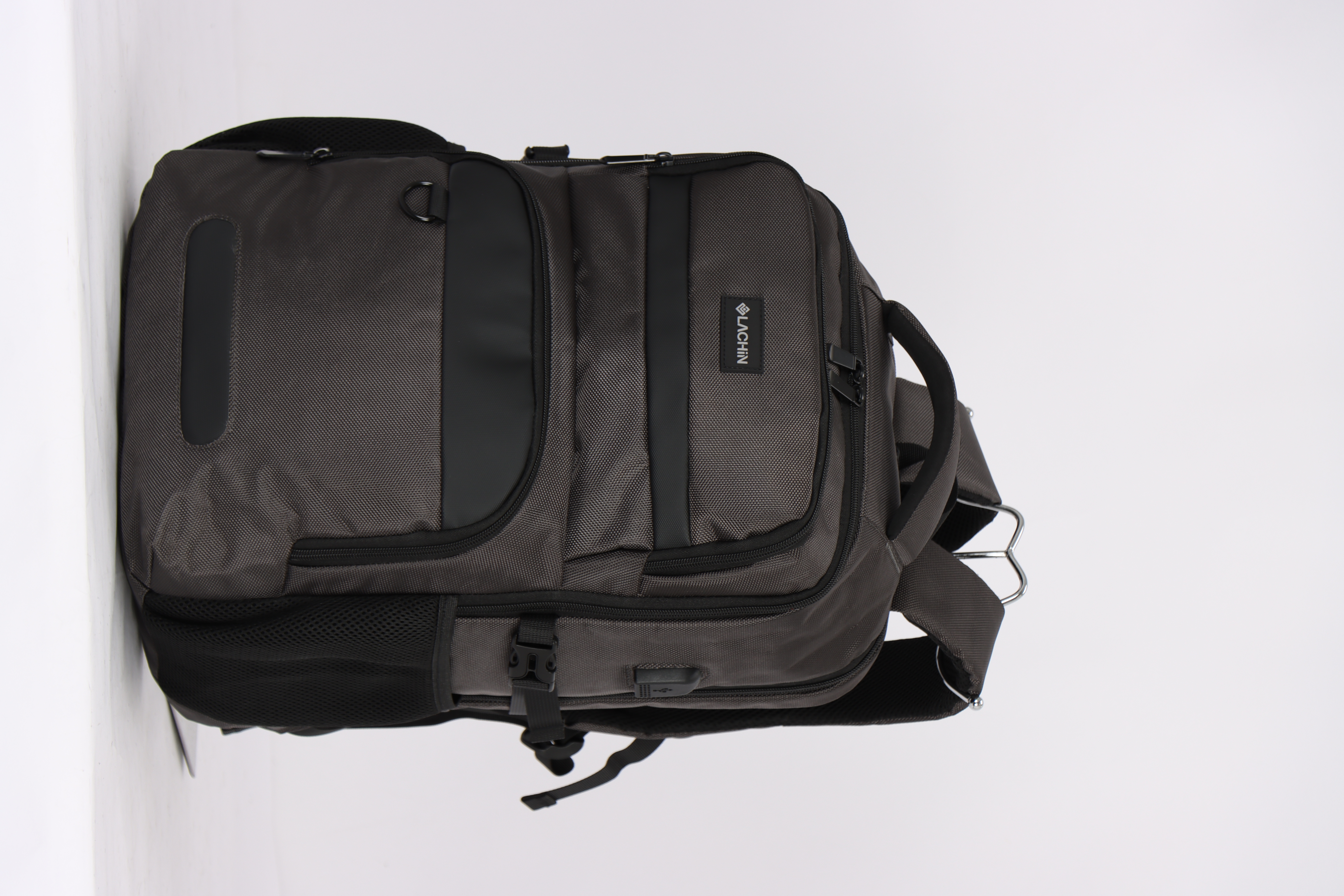 LACHIN Travel Laptop Backpack – Slim, Water-Resistant Anti-Theft Bag with USB Charging Port, Fits 15.6" Laptop, Durable 1610D Polyester, Built-in Keychain – Business, School & College Backpack for Men and Women (GRAPHITE)