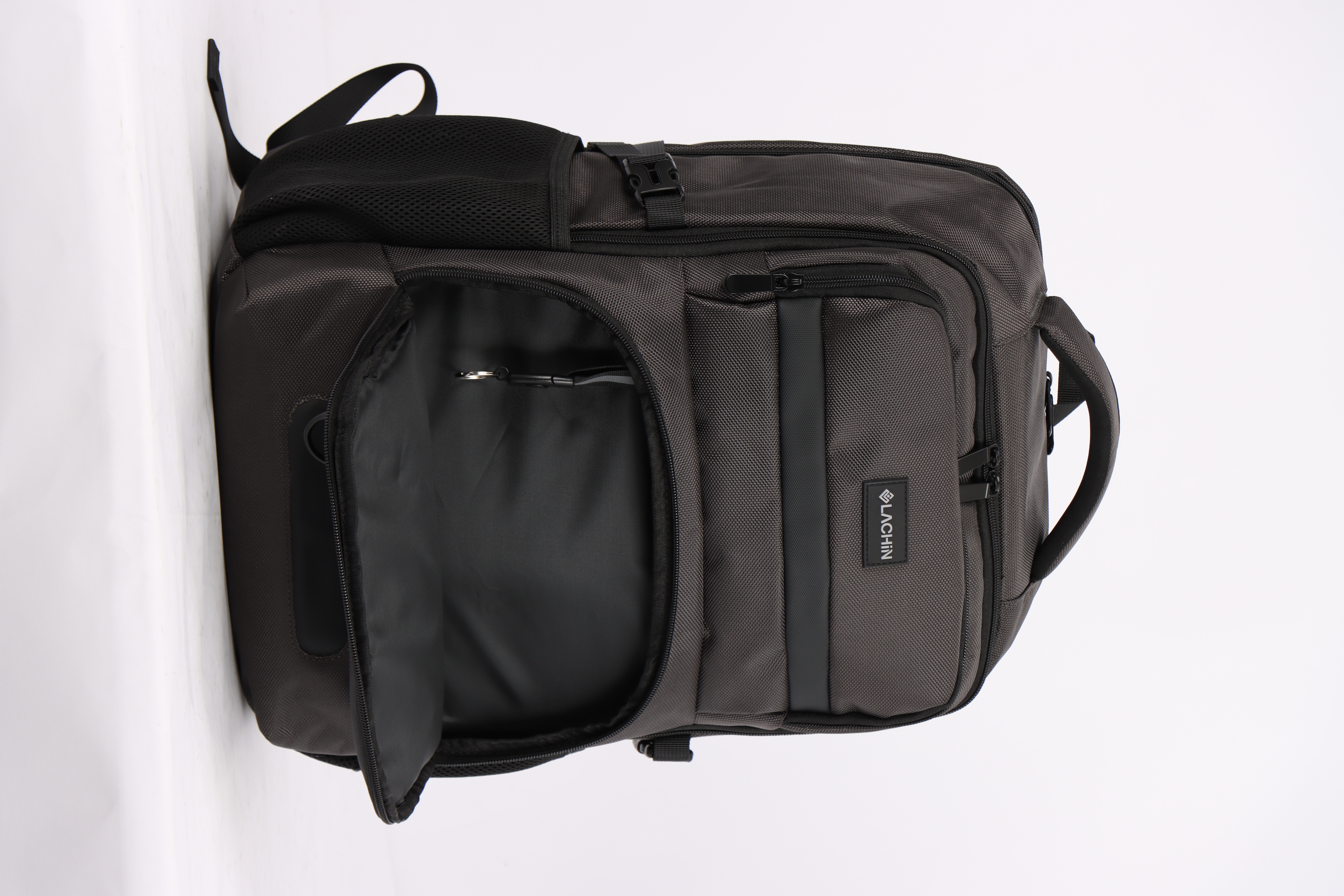 LACHIN Travel Laptop Backpack – Slim, Water-Resistant Anti-Theft Bag with USB Charging Port, Fits 15.6" Laptop, Durable 1610D Polyester, Built-in Keychain – Business, School & College Backpack for Men and Women (GRAPHITE)